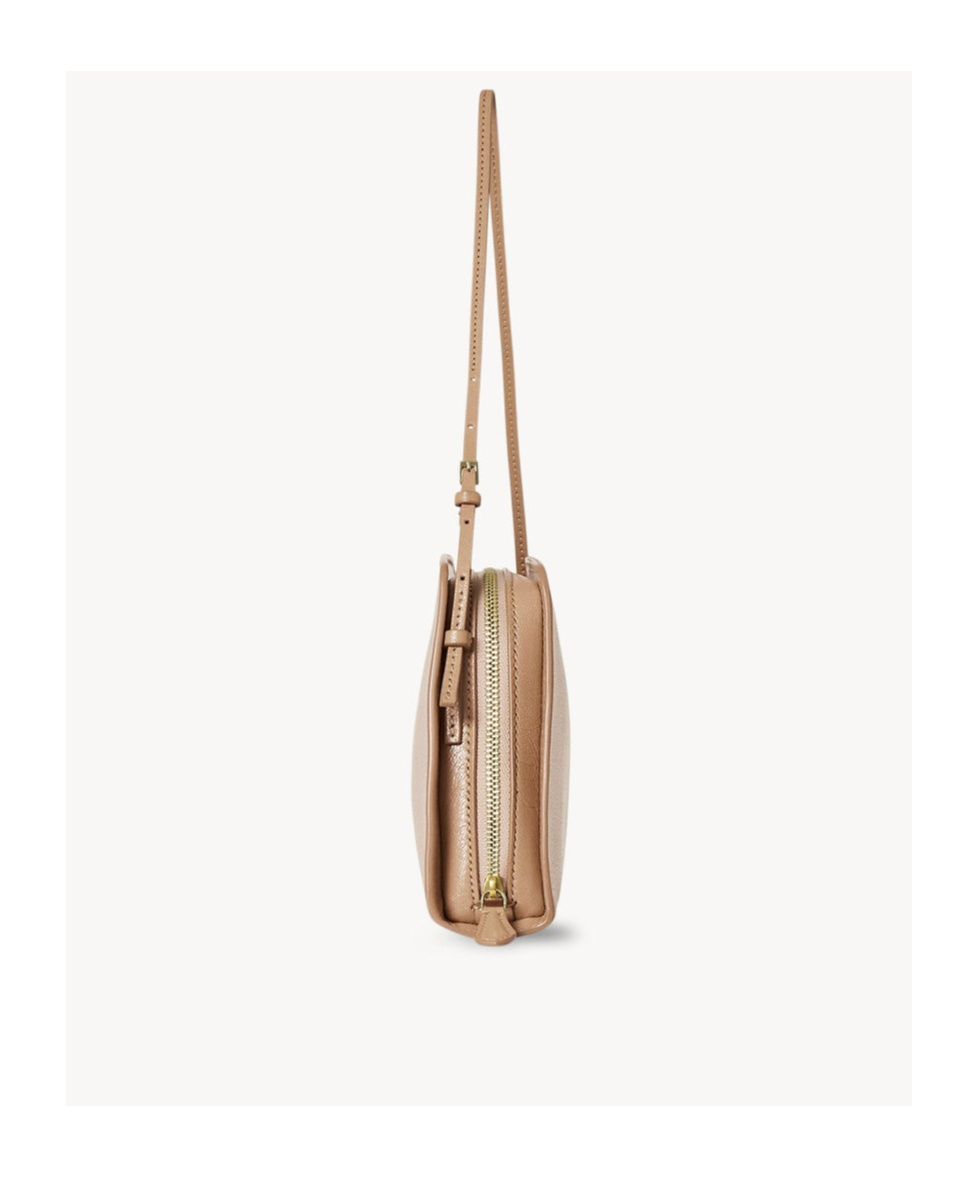 The Row Dalia Shiny Kid Leather Shoulder Bag In Nude