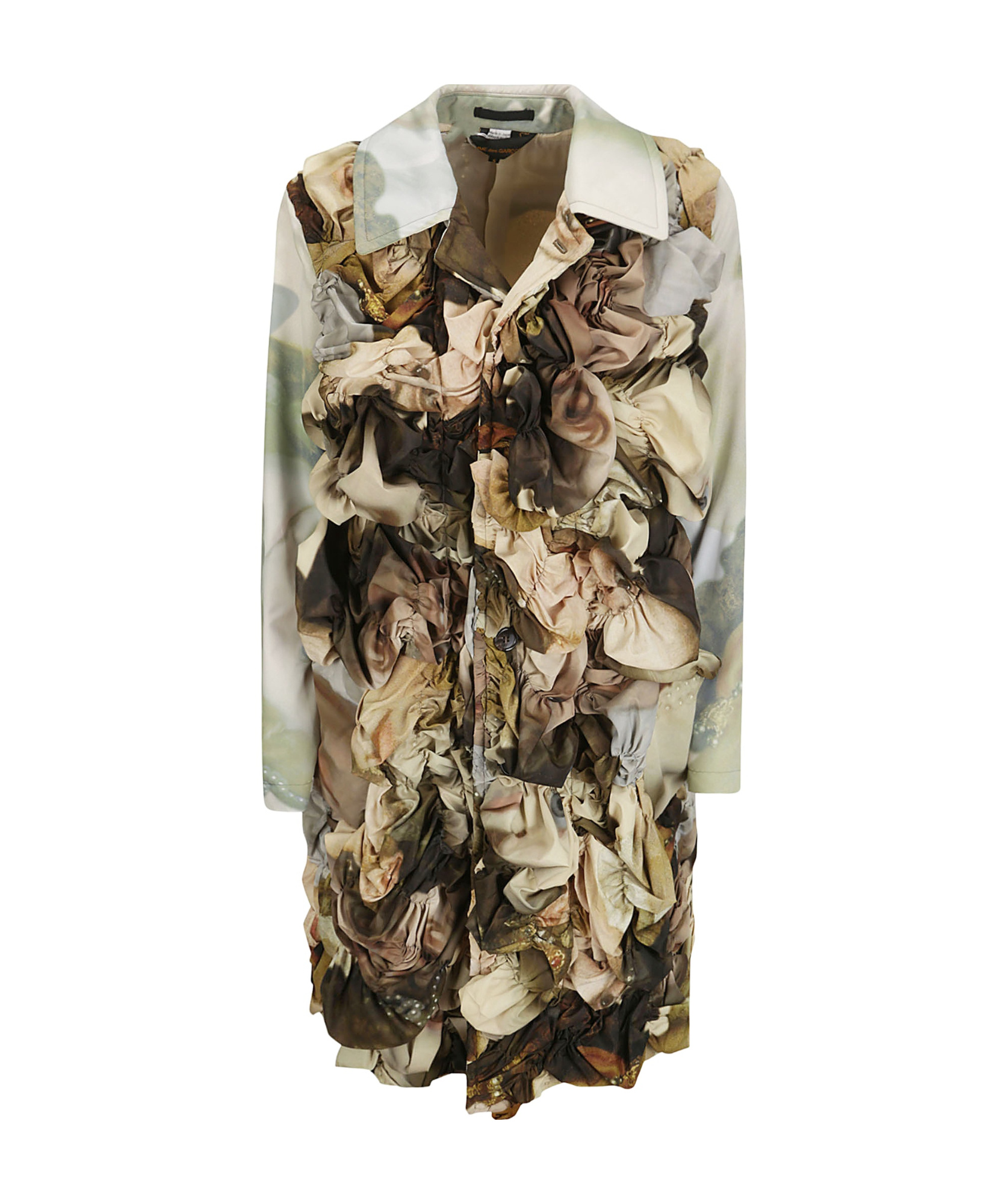 COMME DES GARÇONS SINGLE-BREASTED RUCHED COAT 