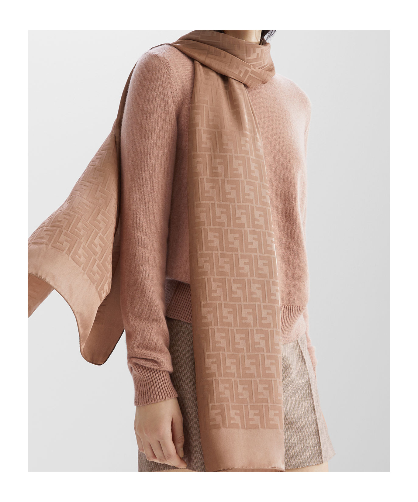 Fendi Round Neck Sweater In Deep Pink