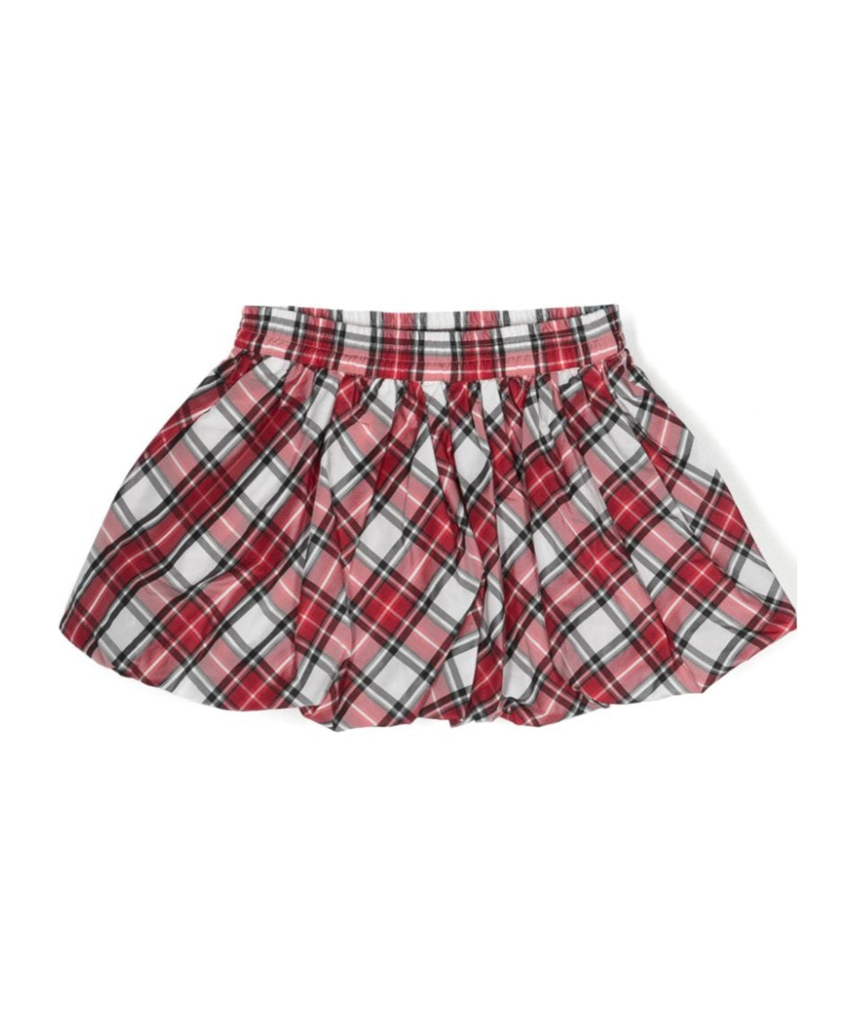 Monnalisa Checked Puffball Skirt In Multicolor
