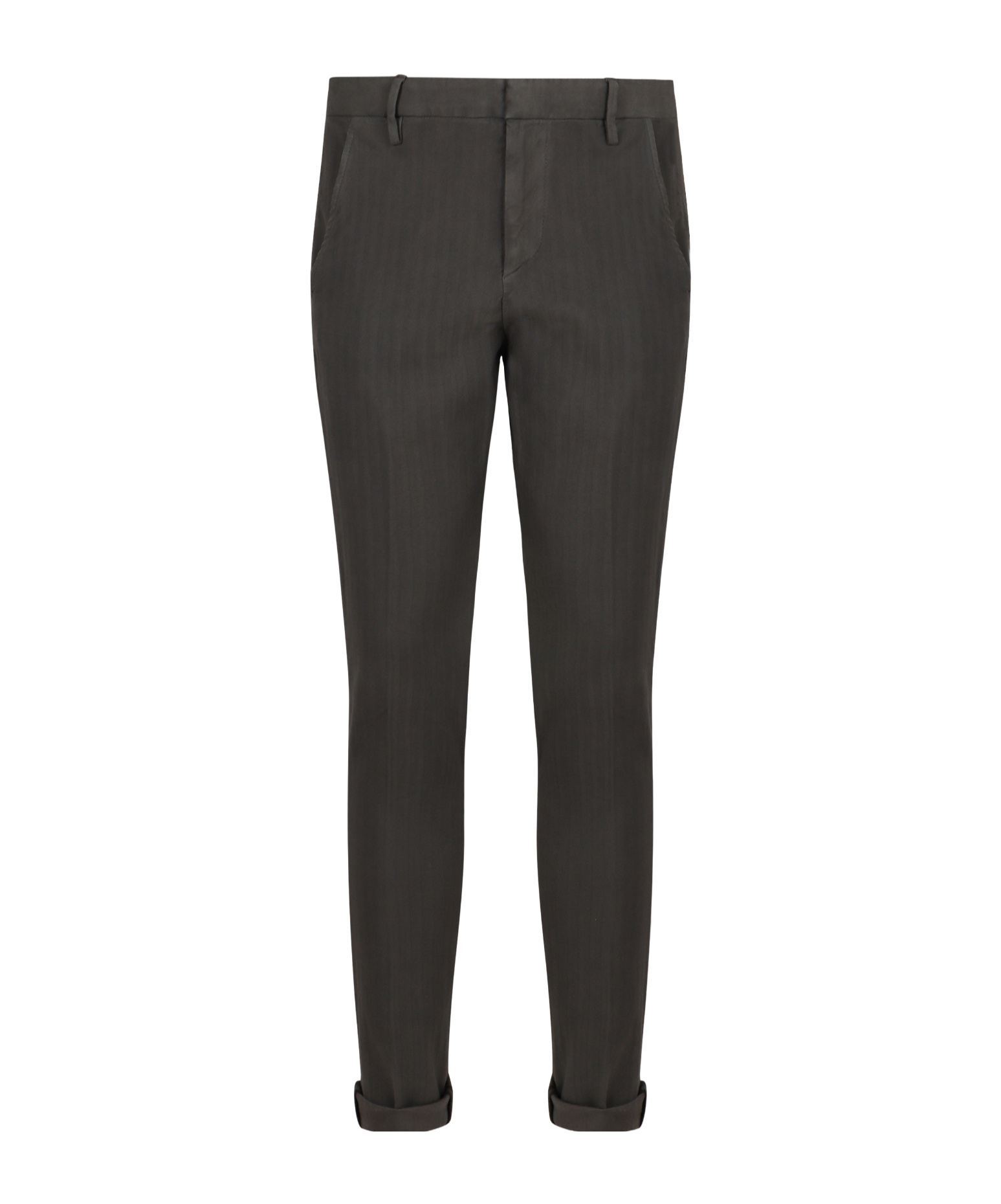 Dondup Roll-up Cuff Chino Trousers In Green