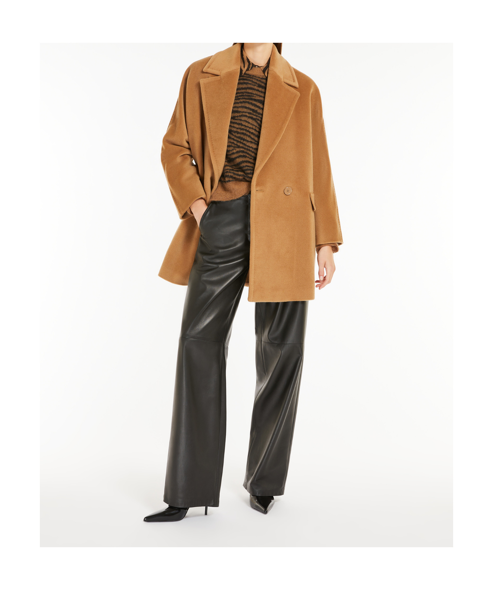 Max Mara Double-breasted Wool Coat In Brown