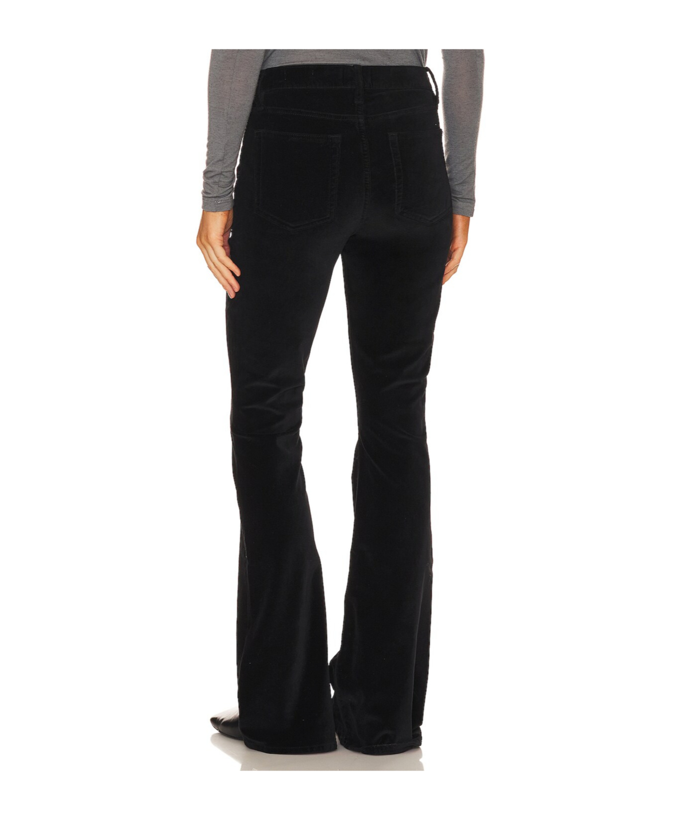 Frame High-waisted Flared Jeans In Black
