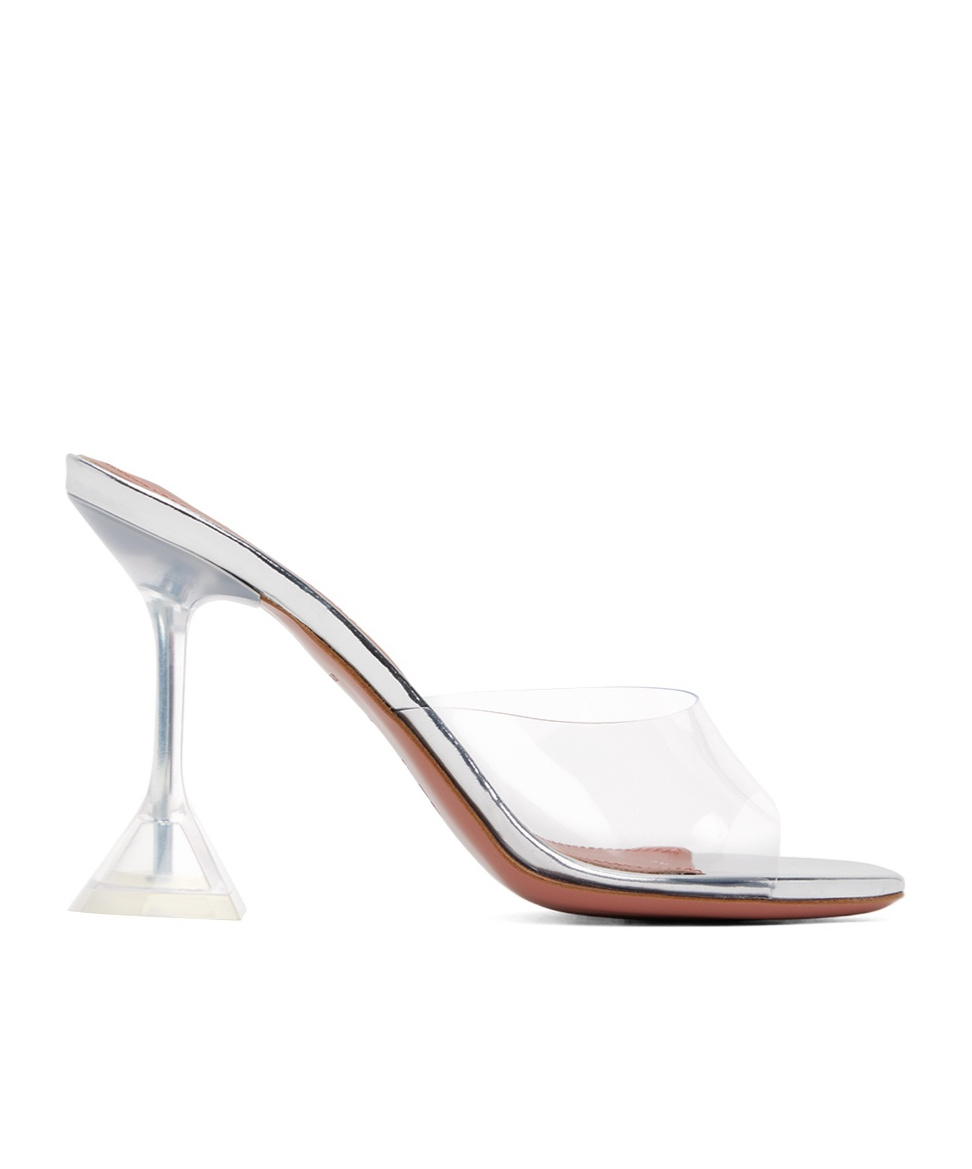 Amina Muaddi Transparent Lupita Glass Slipper 70 Heeled Sandals In Transparent