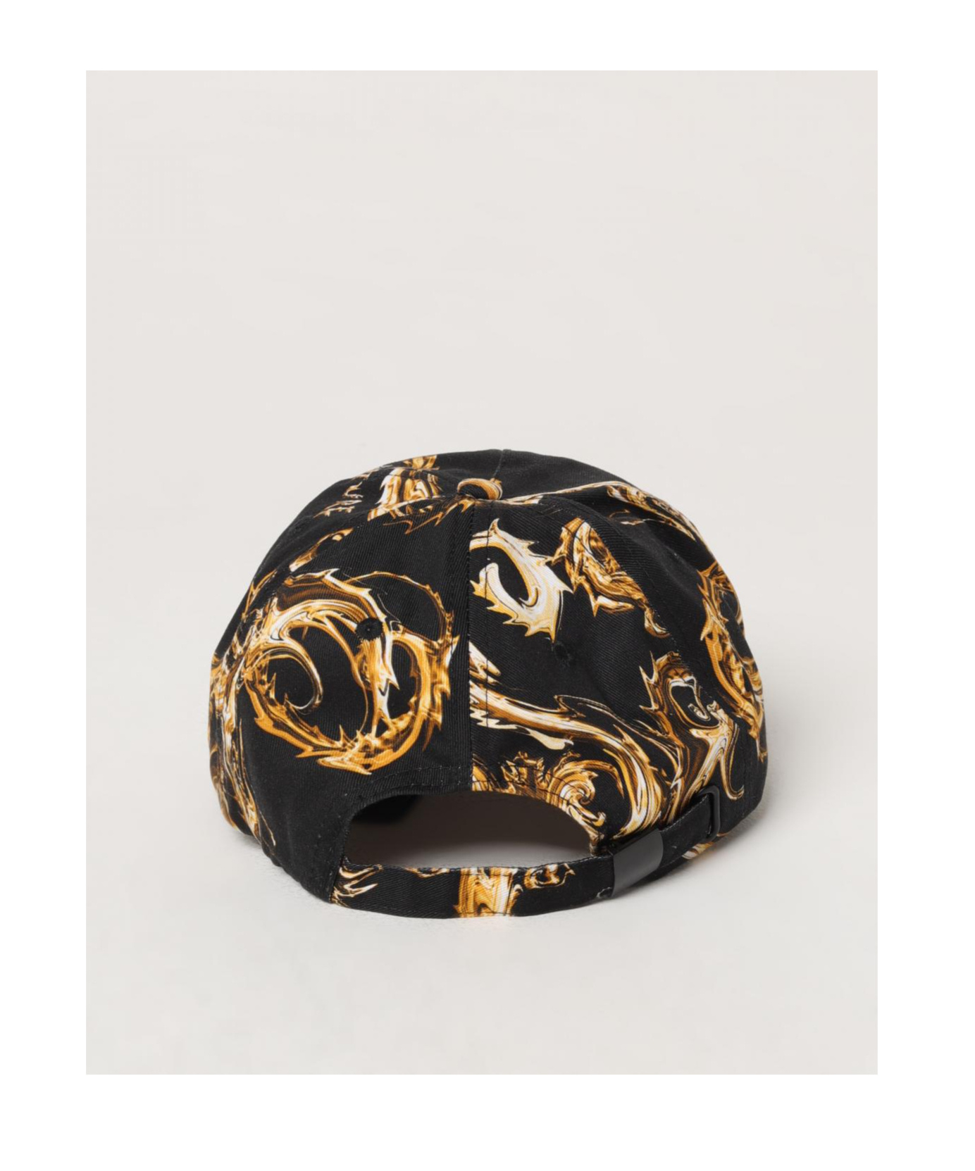 Versace Jeans Chrome Couture-print Baseball Cap In Black