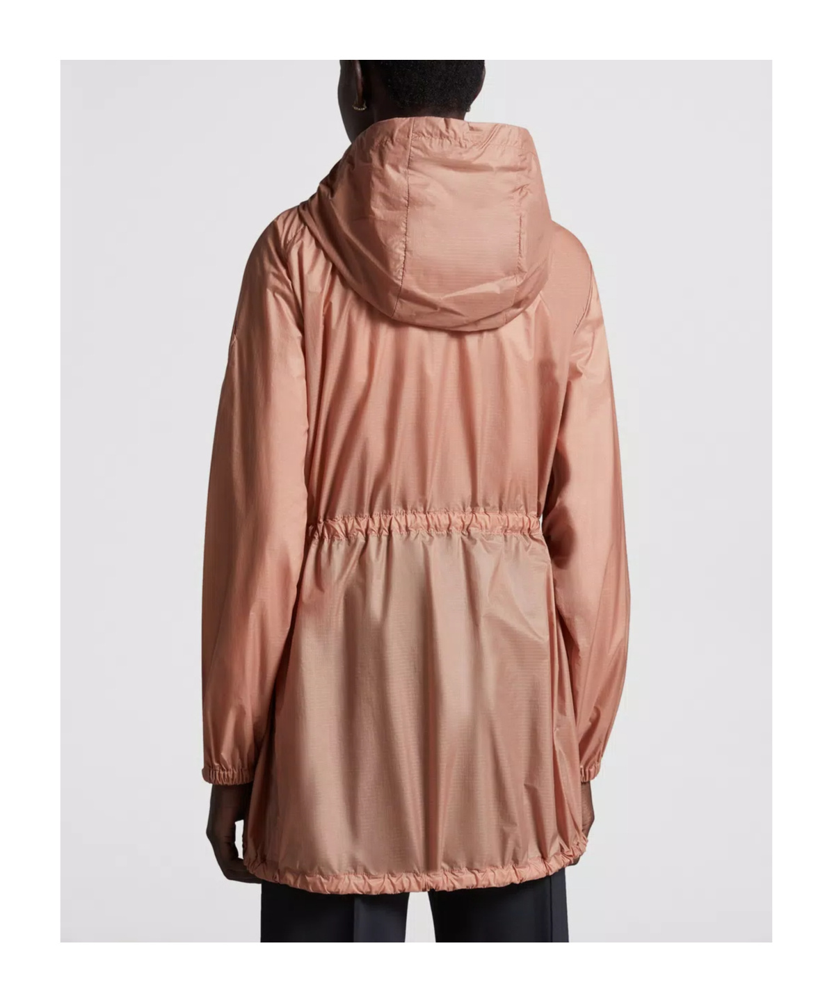 Moncler Airelle Hooded Ripstop Coat In Brown