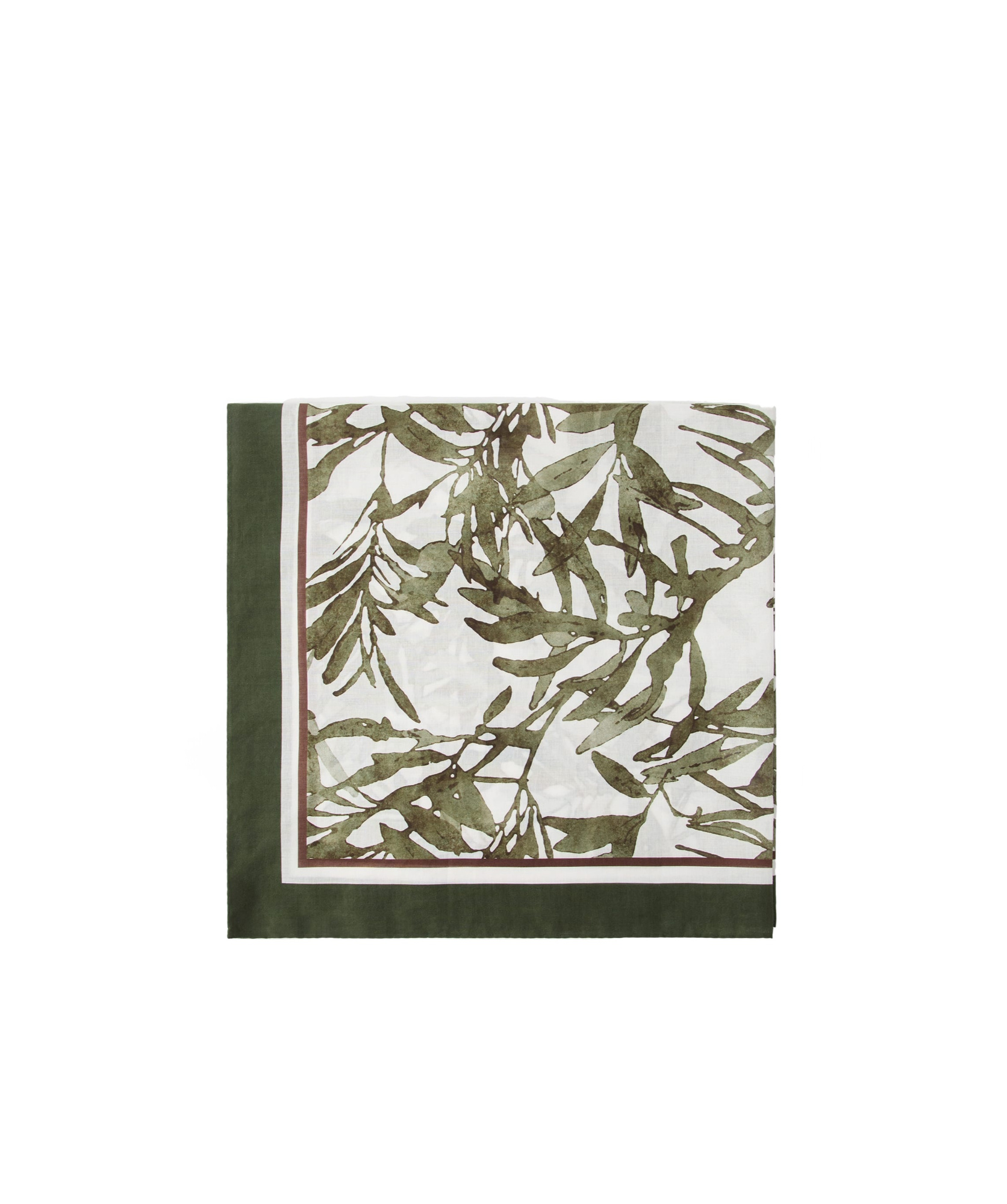 Brunello Cucinelli Floral-print Scarf In Olive Green