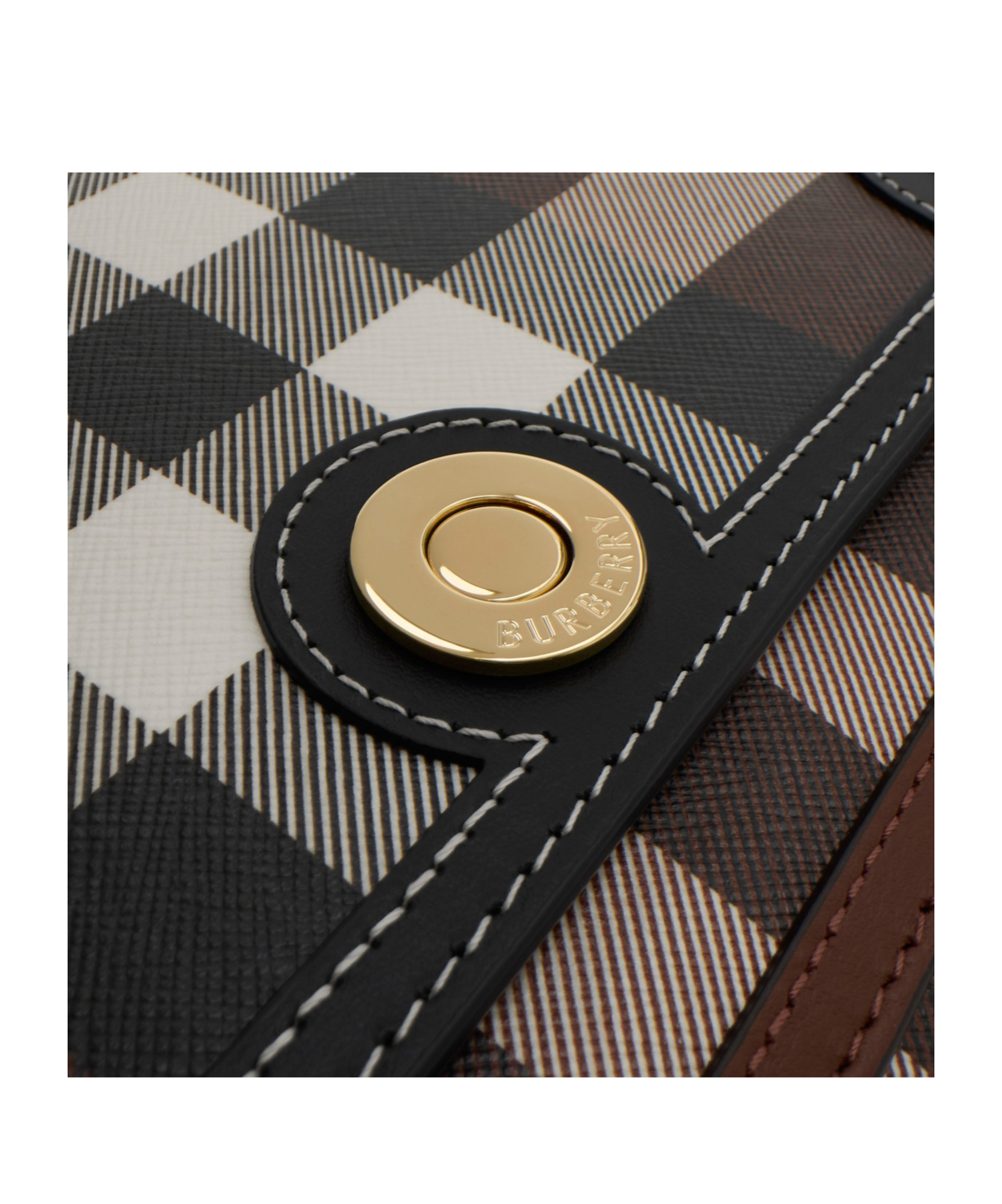 Burberry Note Giant Check E-canvas Crossbody Bag
