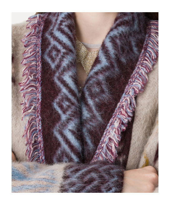 Forte Forte Longline Cardigan In Baby Alpaca Wool In Multi
