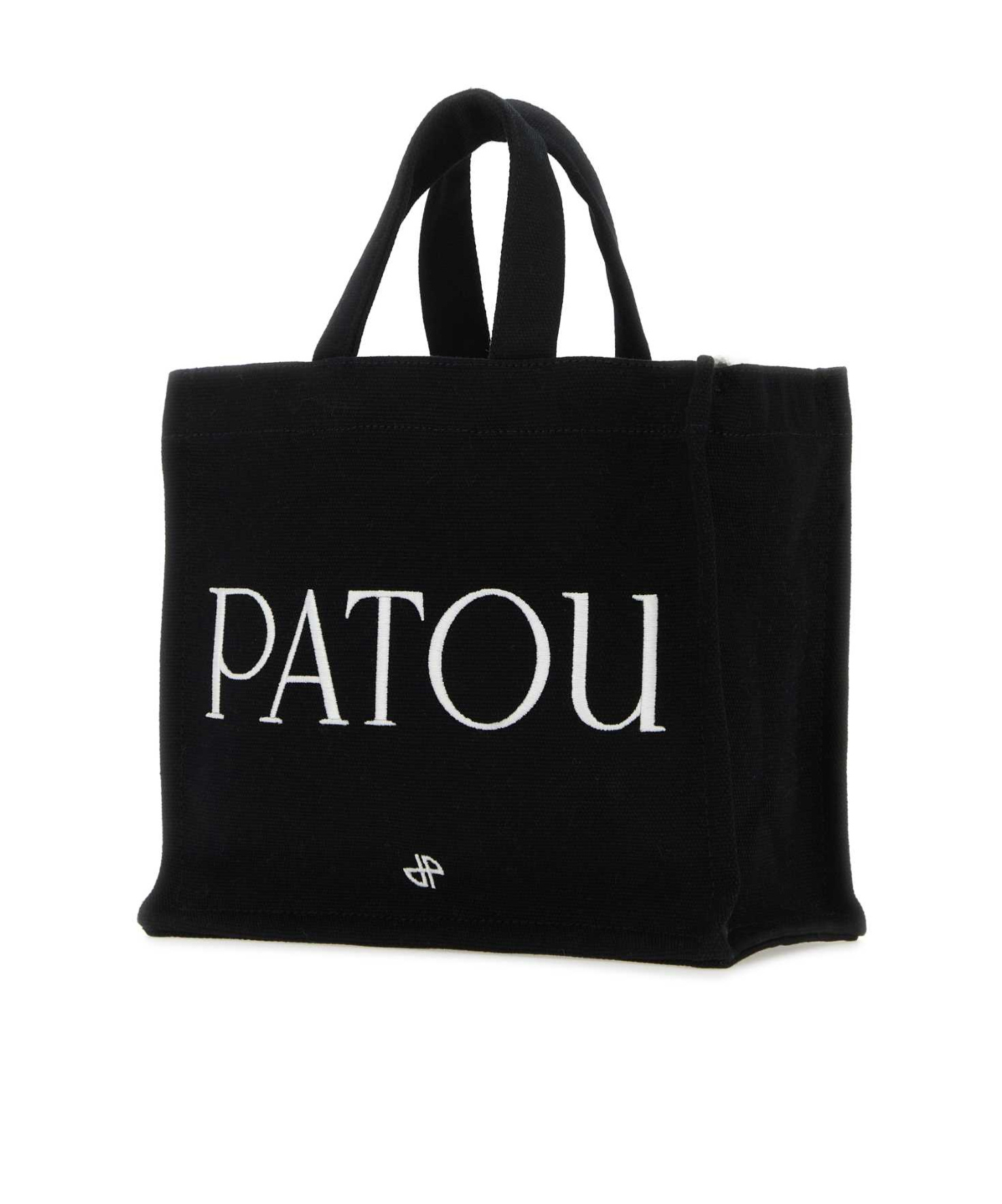 Patou Rectangular Tote Bag With Detachable Strap In Black