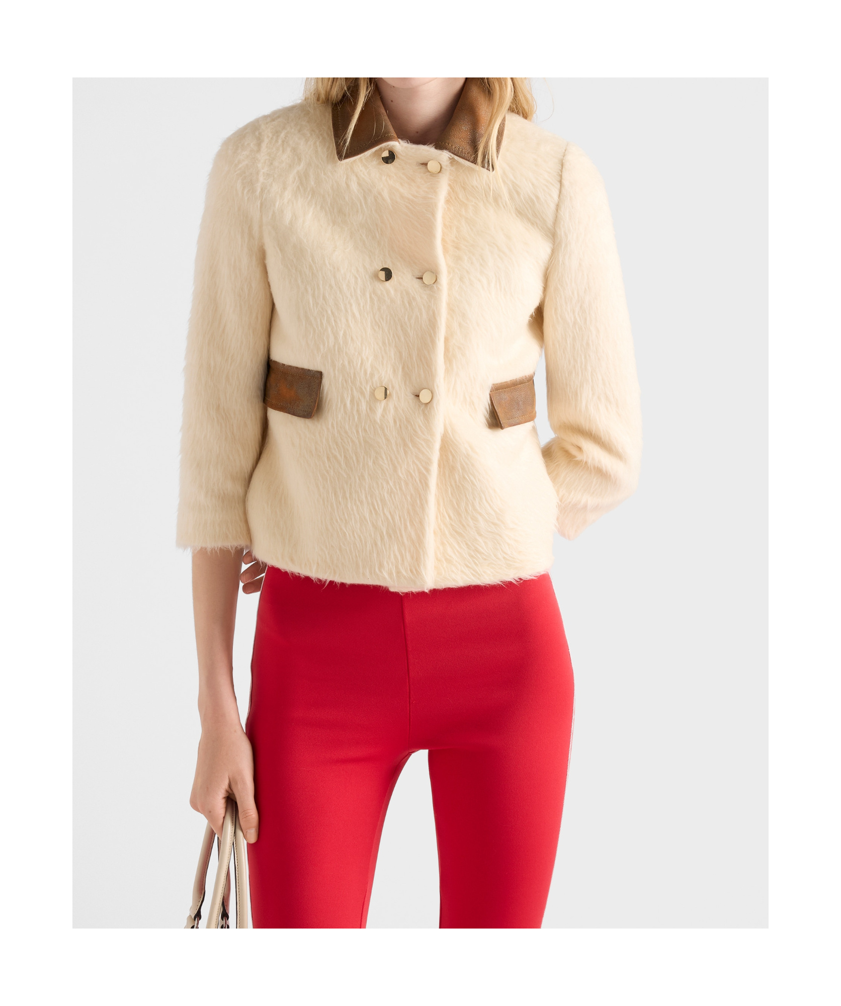 Prada Double-breasted Aspen Jacket In White