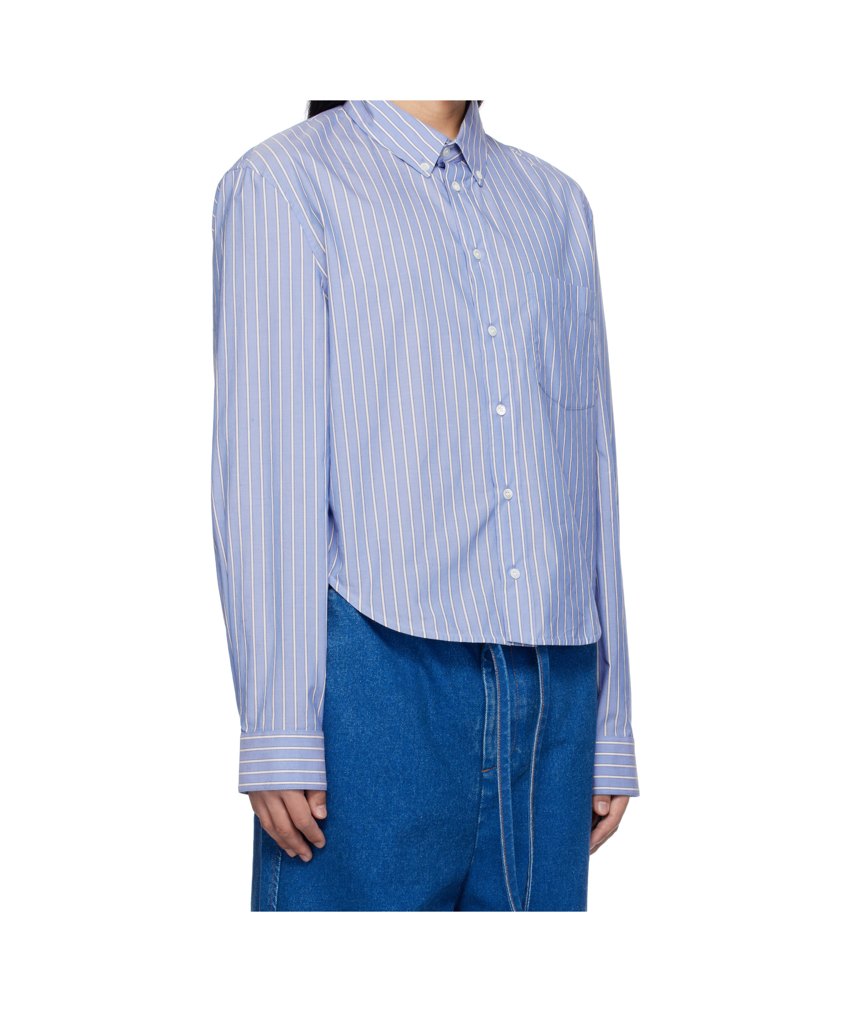 MARNI POPLIN STRIPE LONG SLEEVE SHIRT