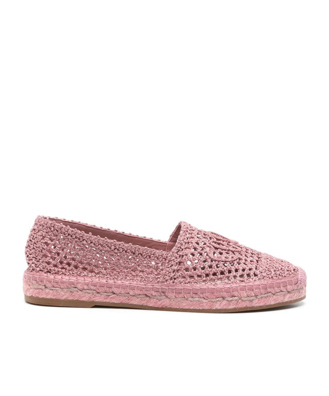 Chloé Antiqued Pink Crochet Isla Espadrilles In Pink