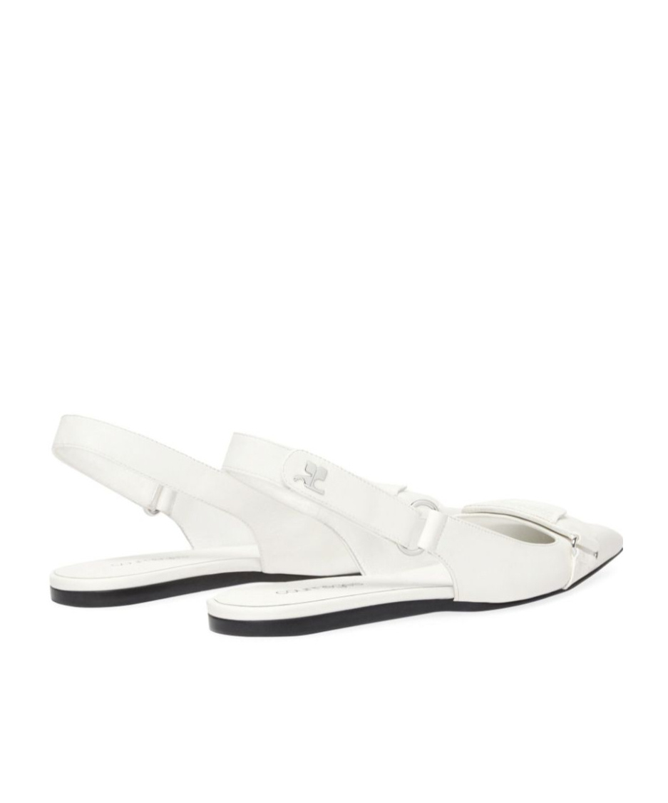 Shop Courrèges Pointed Ballet Shoes In White