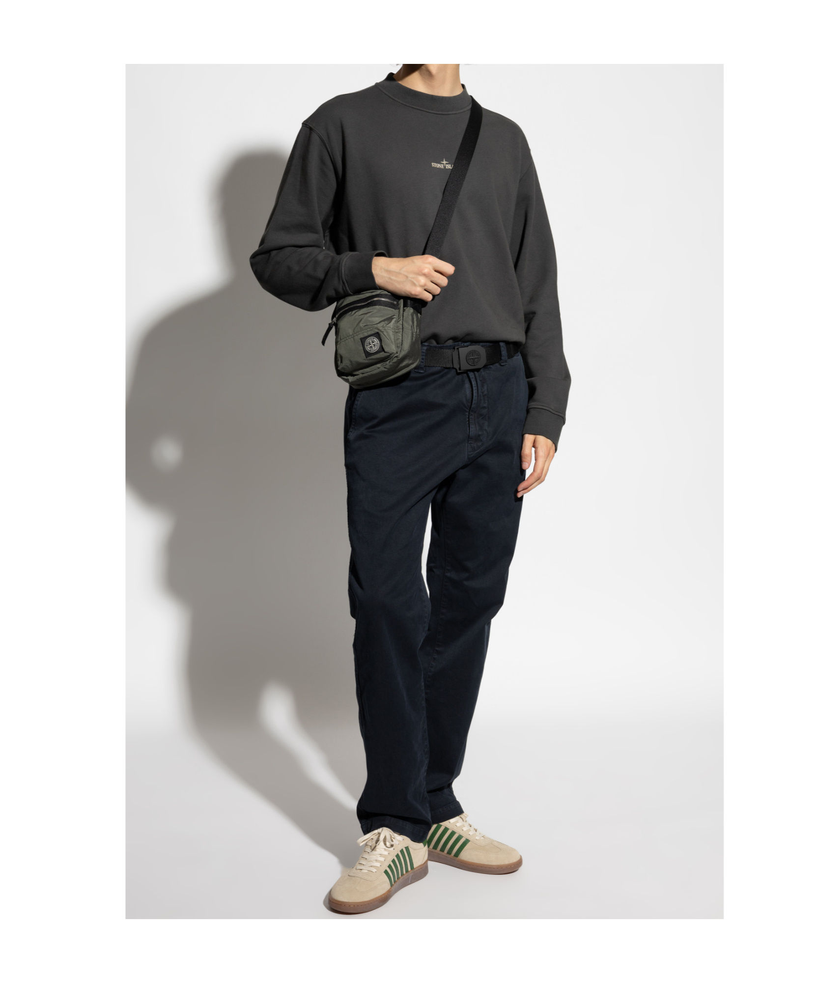 Stone Island Sweatshirt With Industrial Flow Print In Gray