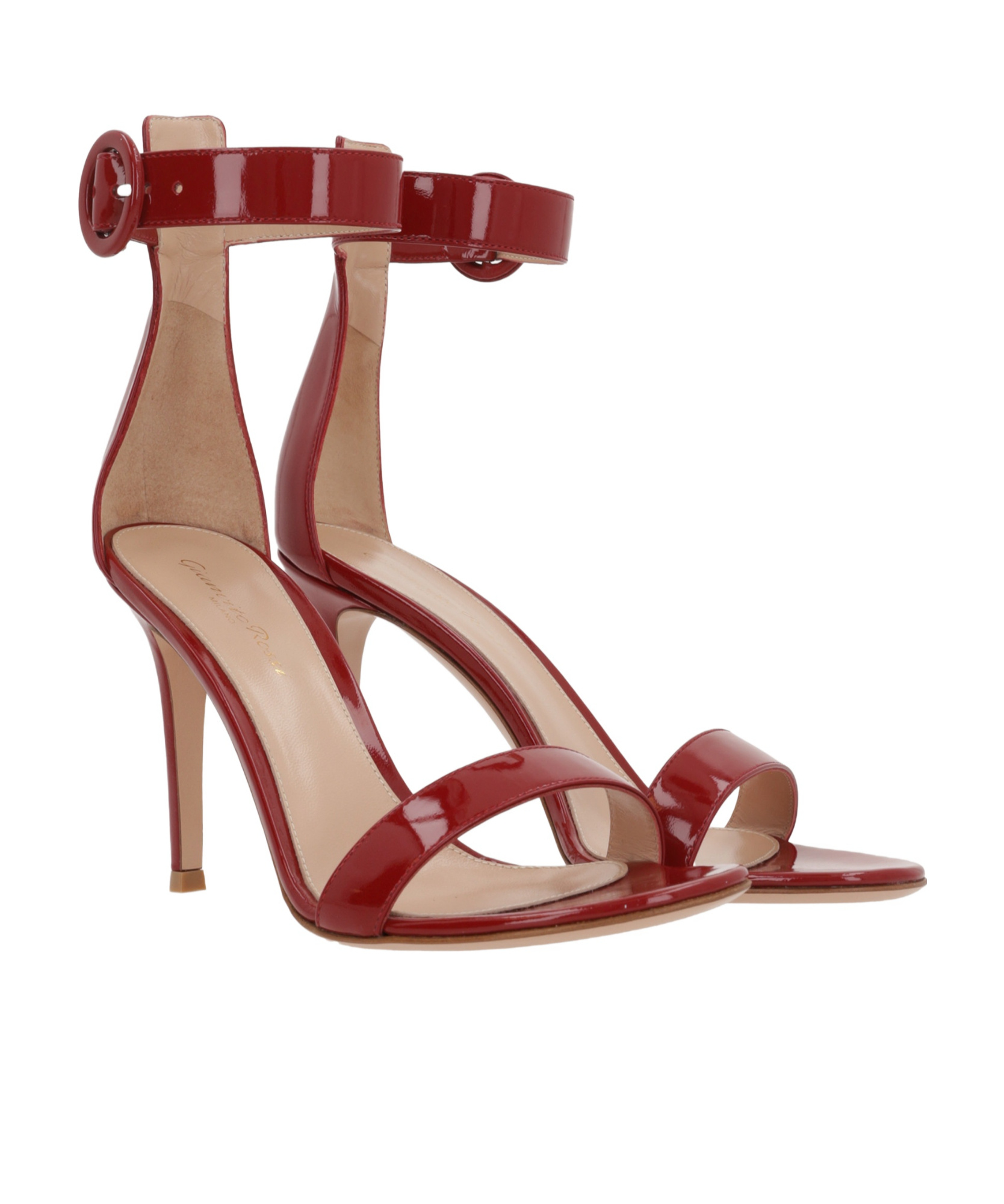 Shop Gianvito Rossi Portofino Ankle Strap Sandals In Red