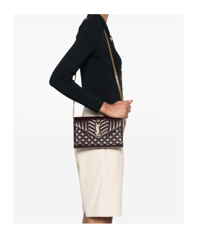 Saint Laurent Logo Shoulder Bag In Black