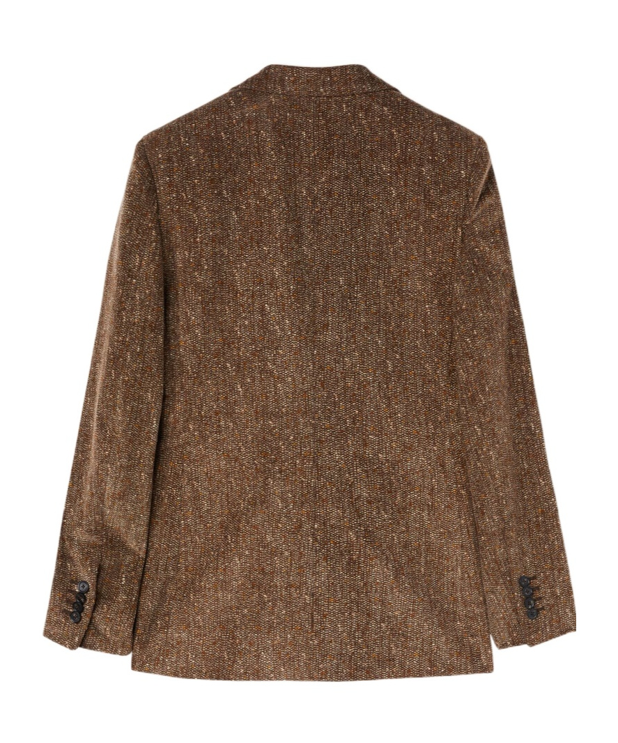 Loro Piana Eleanor Paillette Tweed Corduroy Single-breasted Jacket In Brown