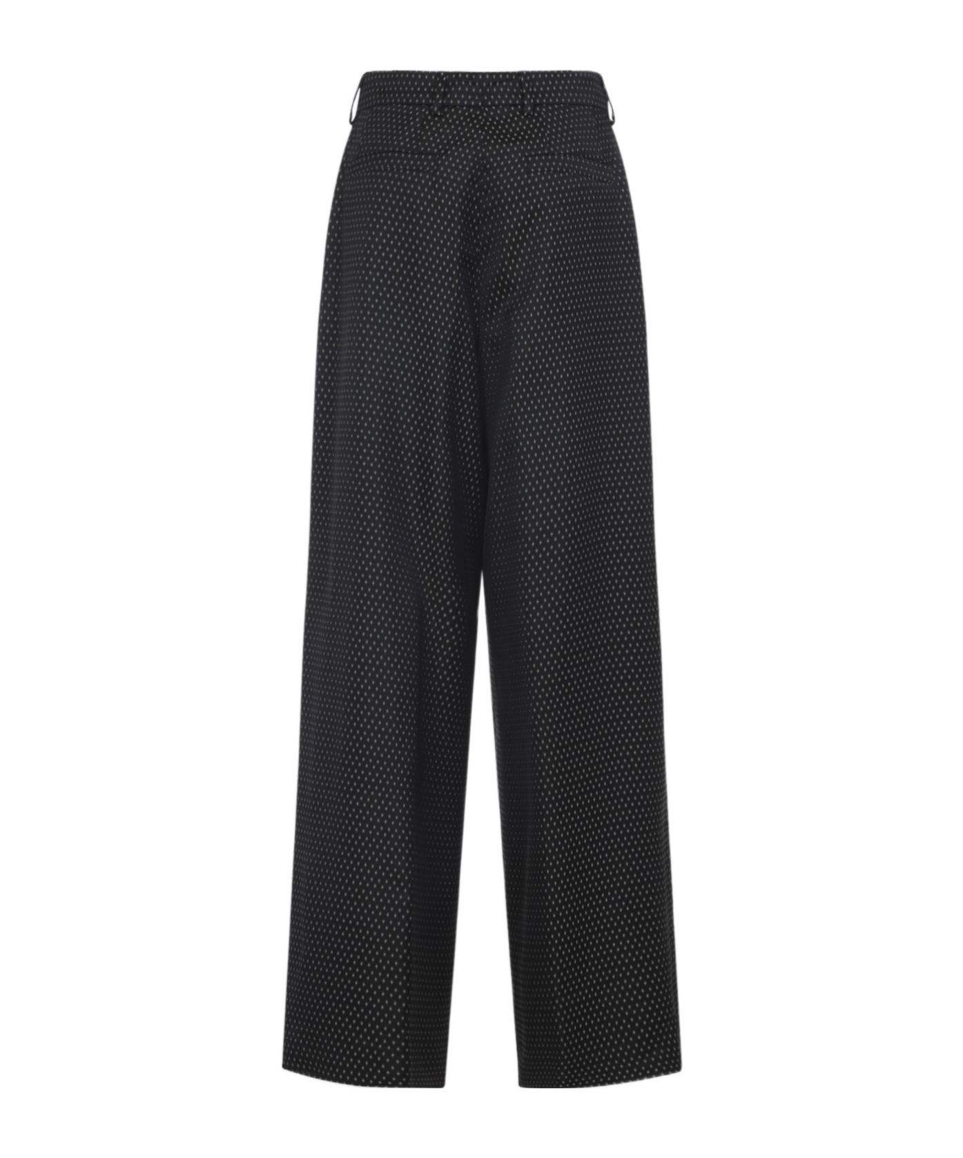 Dries Van Noten Patterned Trousers Featuring Belt Loops In Black