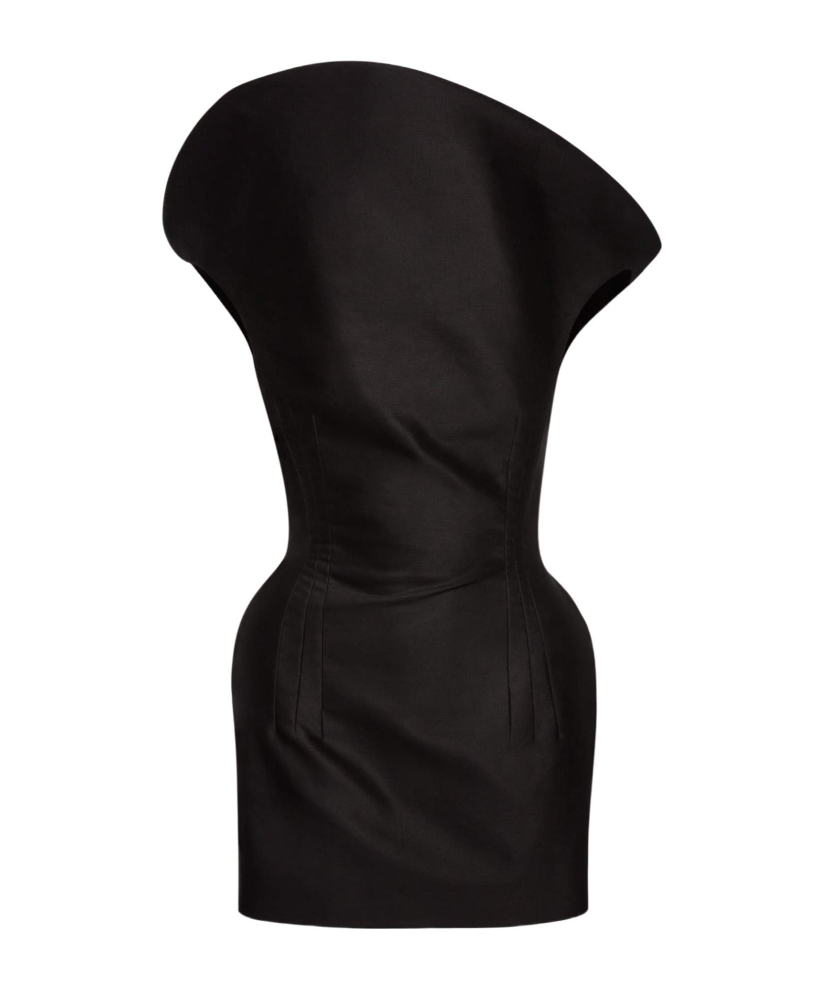 Magda Butrym One Shoulder Fitted Sleeveless Dress In Black