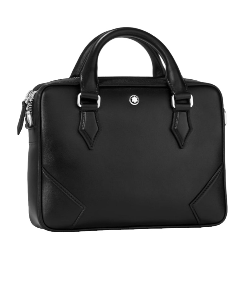 Montblanc Logo Zipper Briefcase In Black