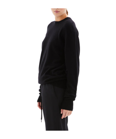 Jil Sander Long Sleeve Round Neck Sweater In Black