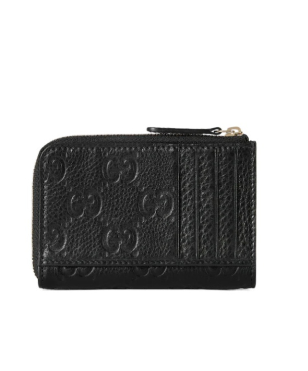Gucci Emblem Series Card Holders In Black