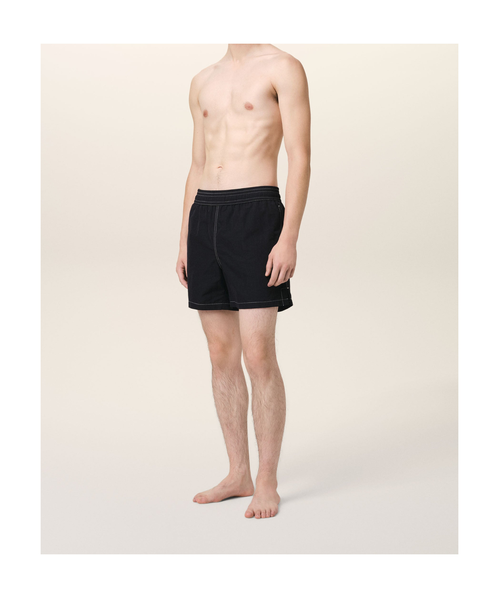 Ami Alexandre Mattiussi Elastic Waist Swimming Trunks In Black