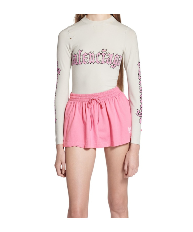 Balenciaga Crew Neck Graphic Print Long Sleeves Top