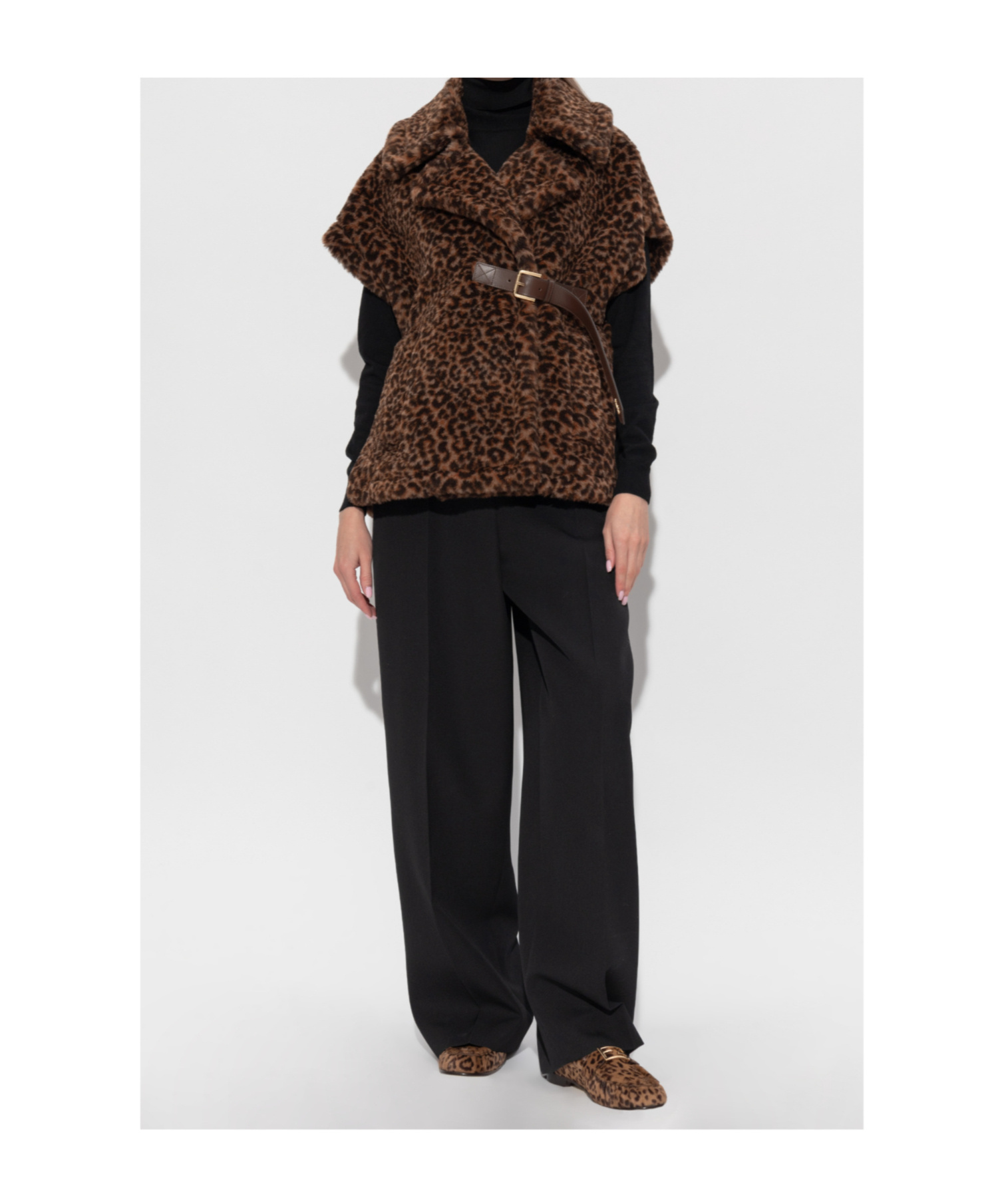 Max Mara Newabavo Teddy Cape In Brown