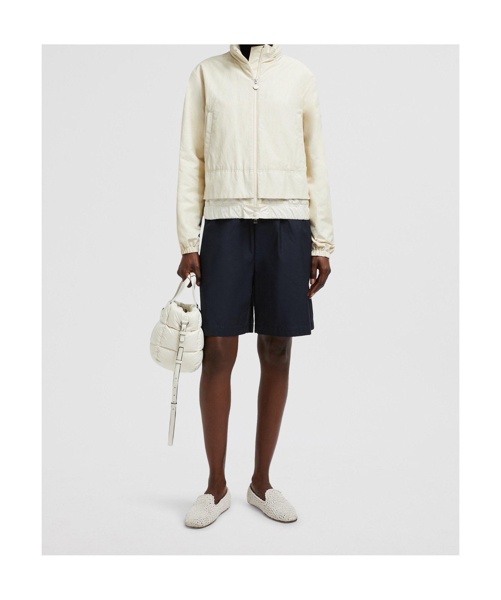 Moncler Long-sleeved Down Jacket In White