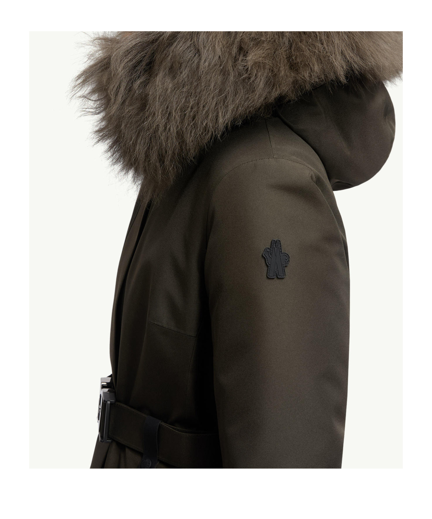Moncler Laplance Gore-tex Shearling-trimmed Hooded Down Ski Jacket In Brown