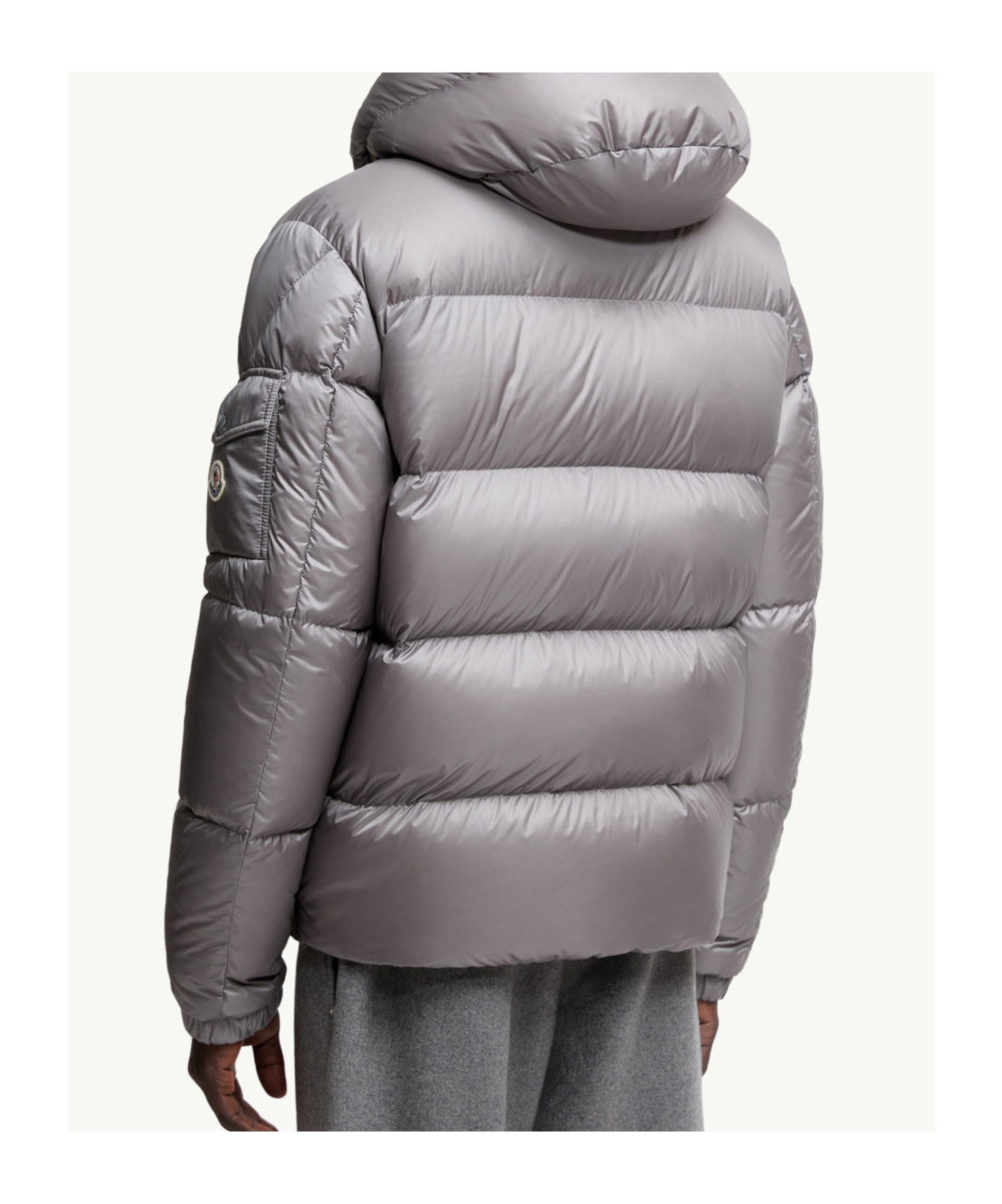 Moncler Couyere Short Down Jacket With Hood In Gray