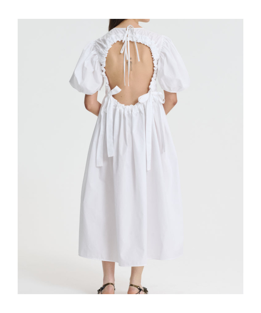 Cecilie Bahnsen Bubble Sleeve Dress In White