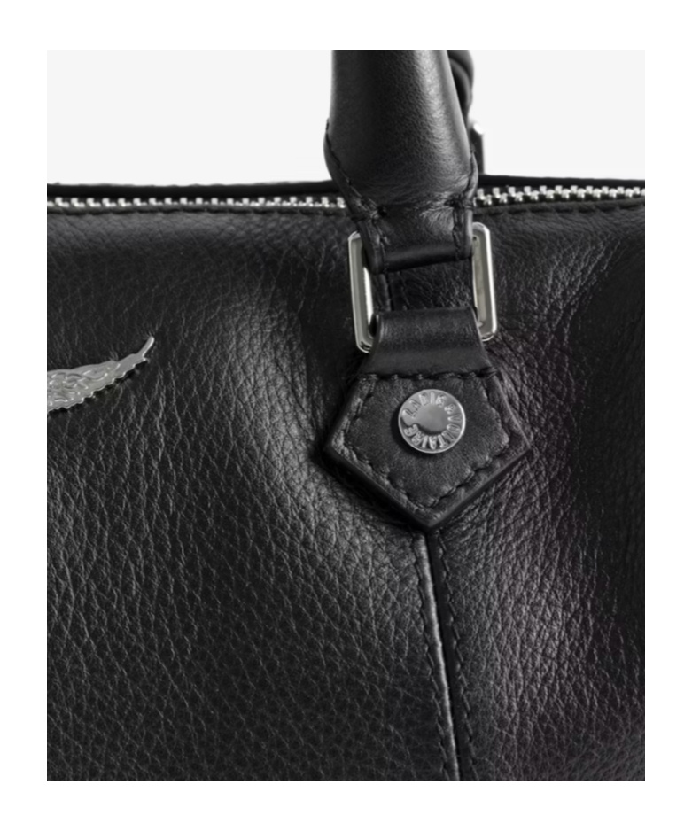 Zadig & Voltaire Xs Sunny Vibe Grained-leather Tote Bag In Black