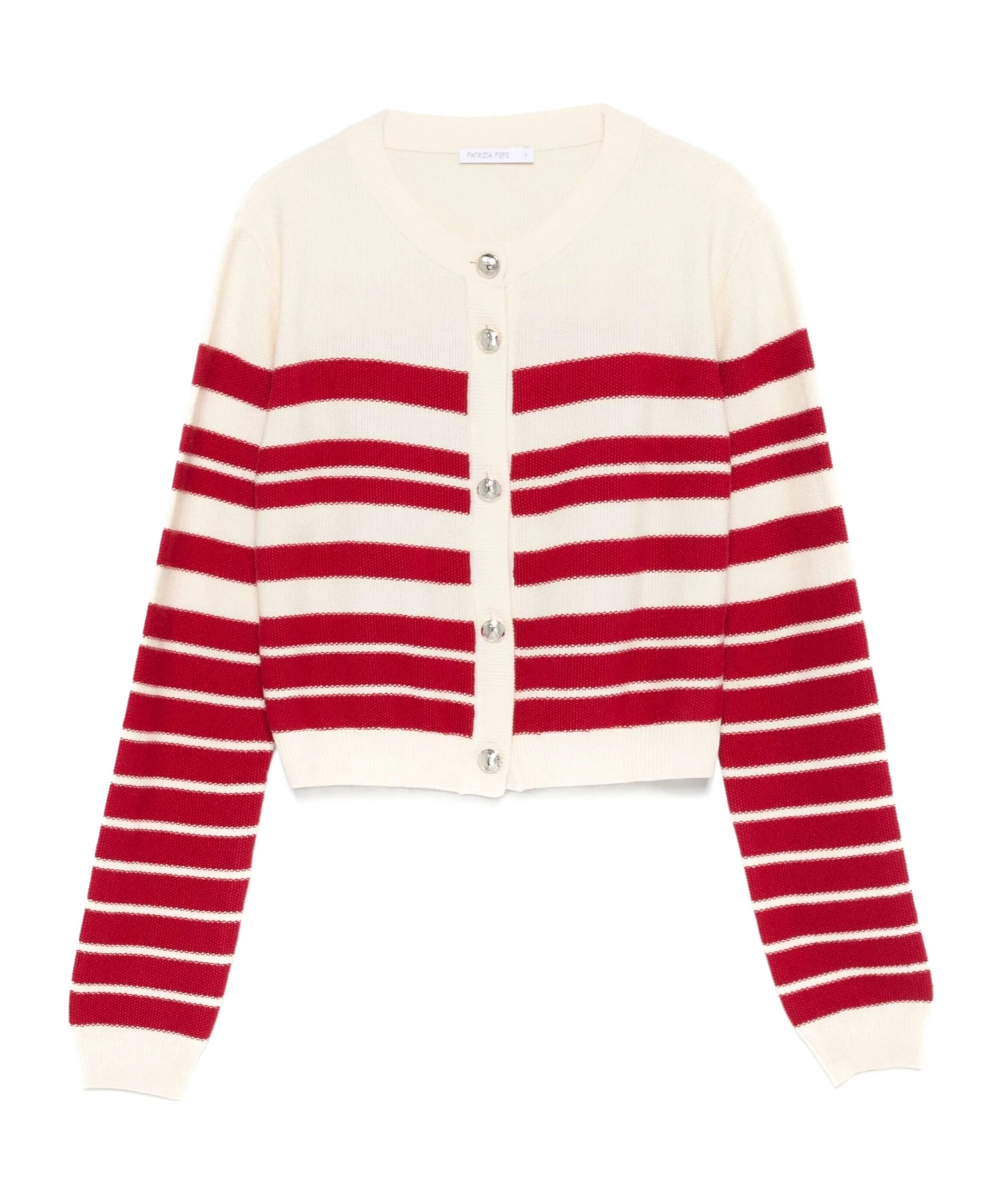 Patrizia Pepe Striped Cardigan In Neutral