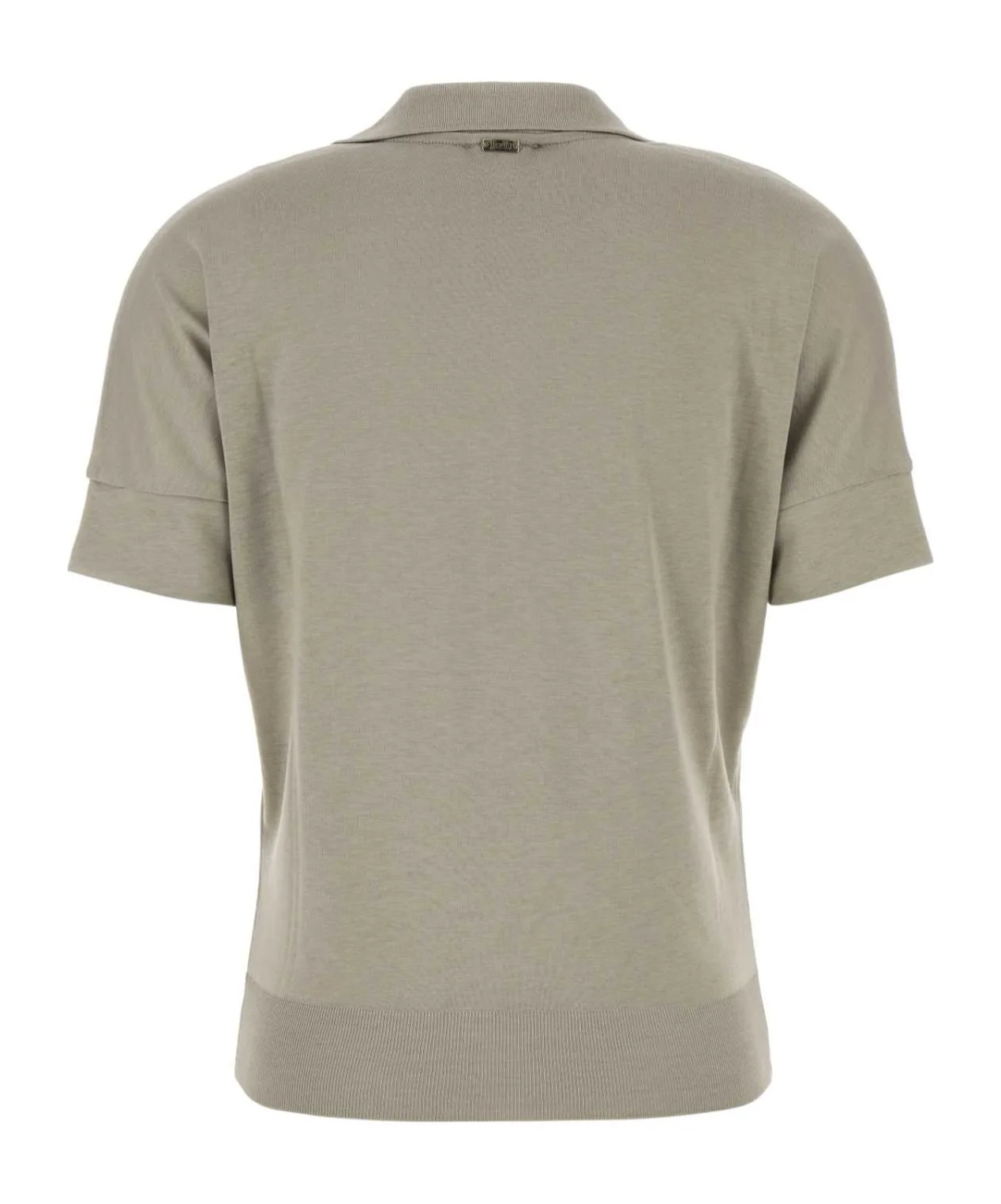Herno Grey Solid Shirt Collar Polo In Neutral