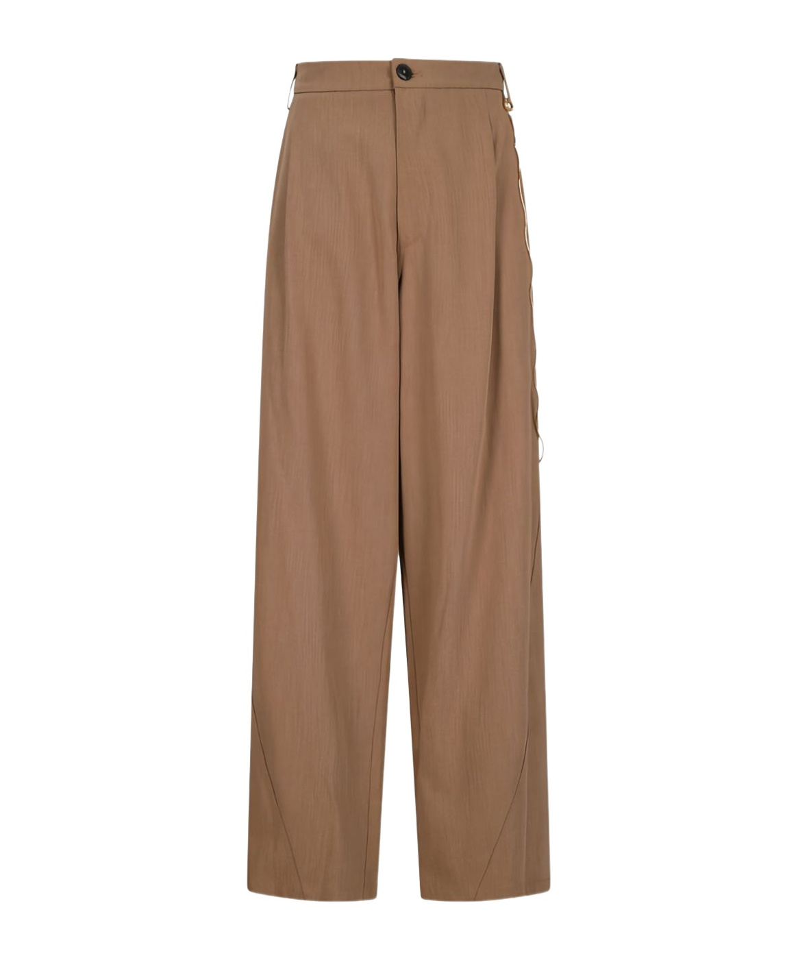 Darkpark Tailored Beige Trousers With Textured Finish In Brown