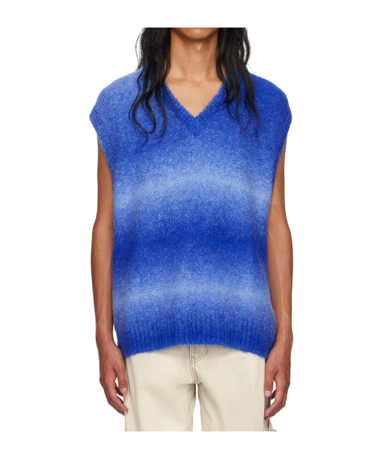 Shop Wooyoungmi Graded Striped Sweater In Blue
