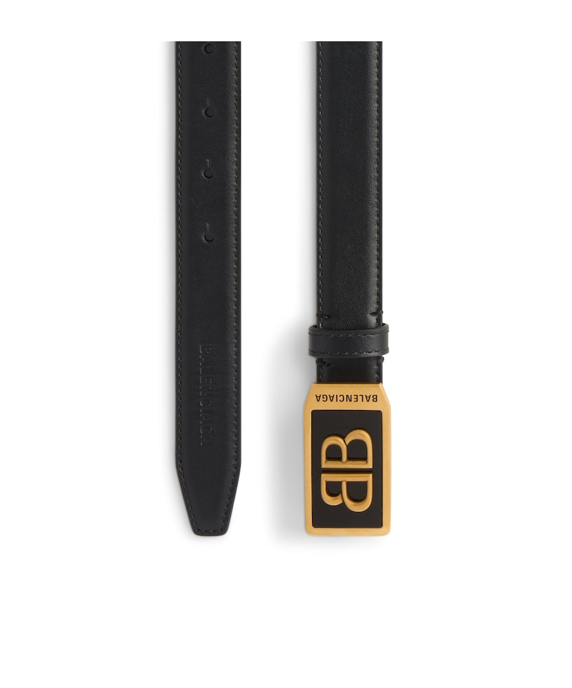 Balenciaga Logo-plaque Belt In Black