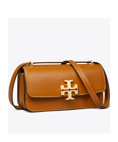 Tory Burch Small Eleanor Rectangular Convertible Leather Shoulder Bag In Brown