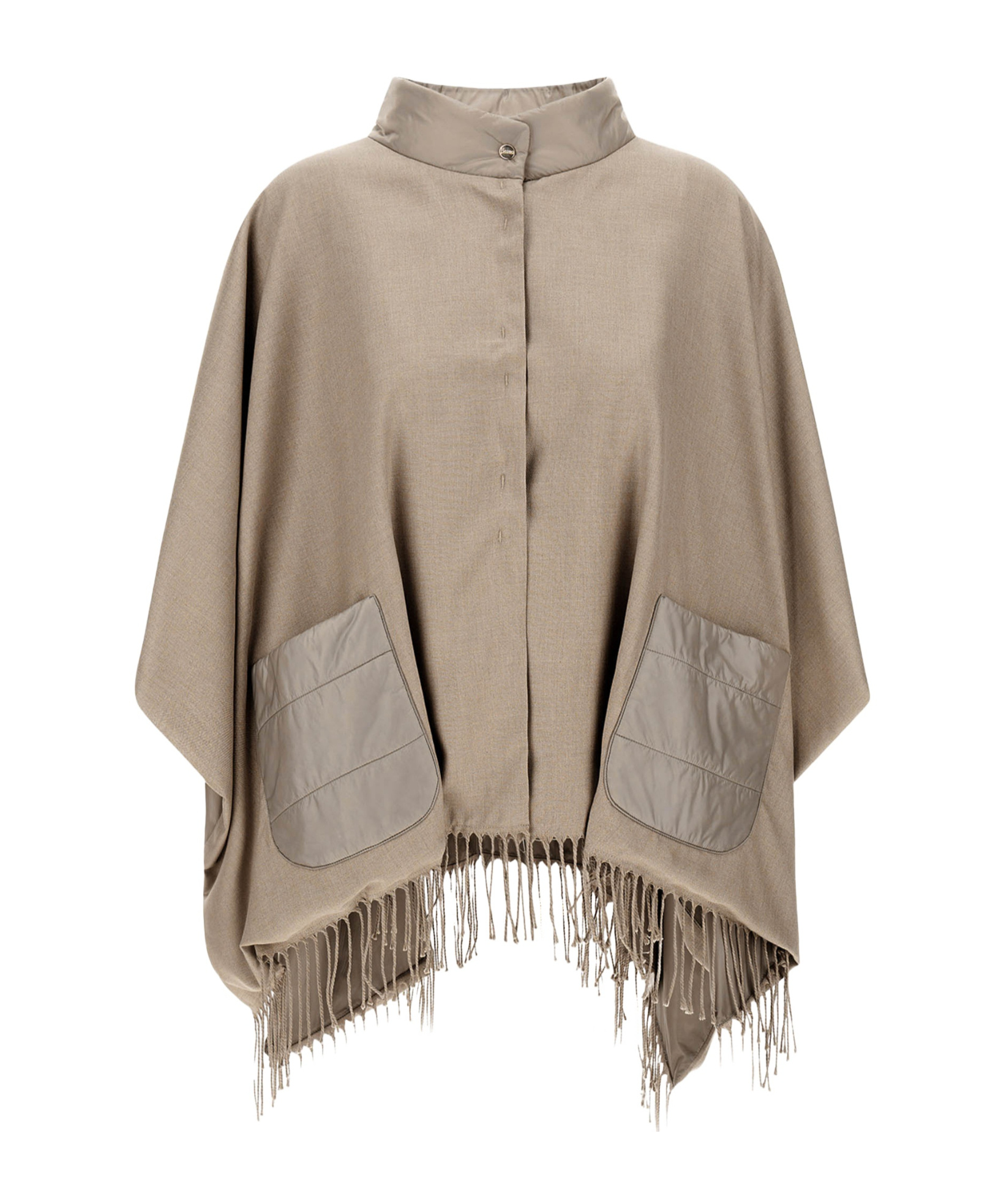 Herno Poncho In Summer Silk And Nylon Ultralight In Neutral