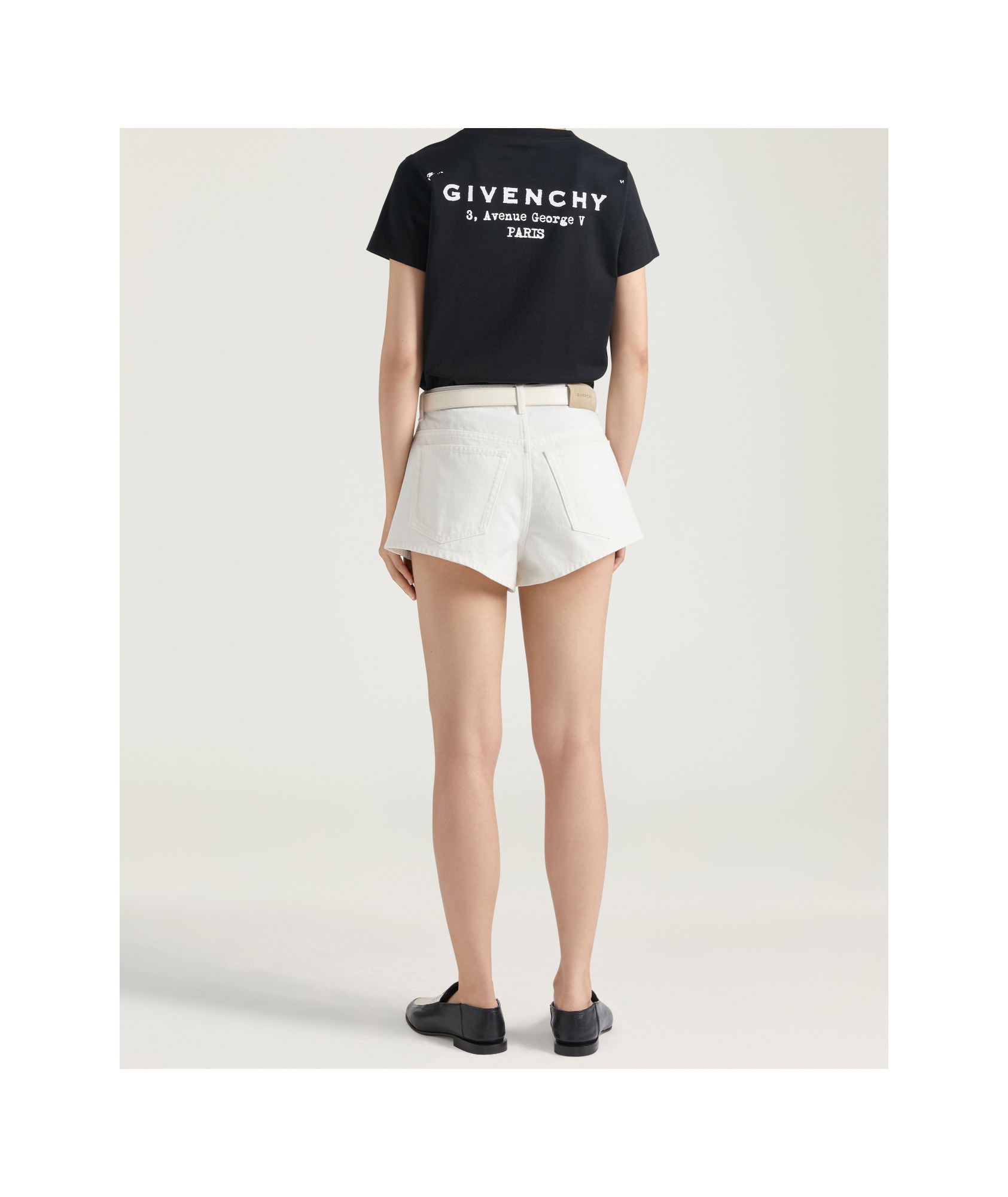 Givenchy Mini Shorts In White Denim In White