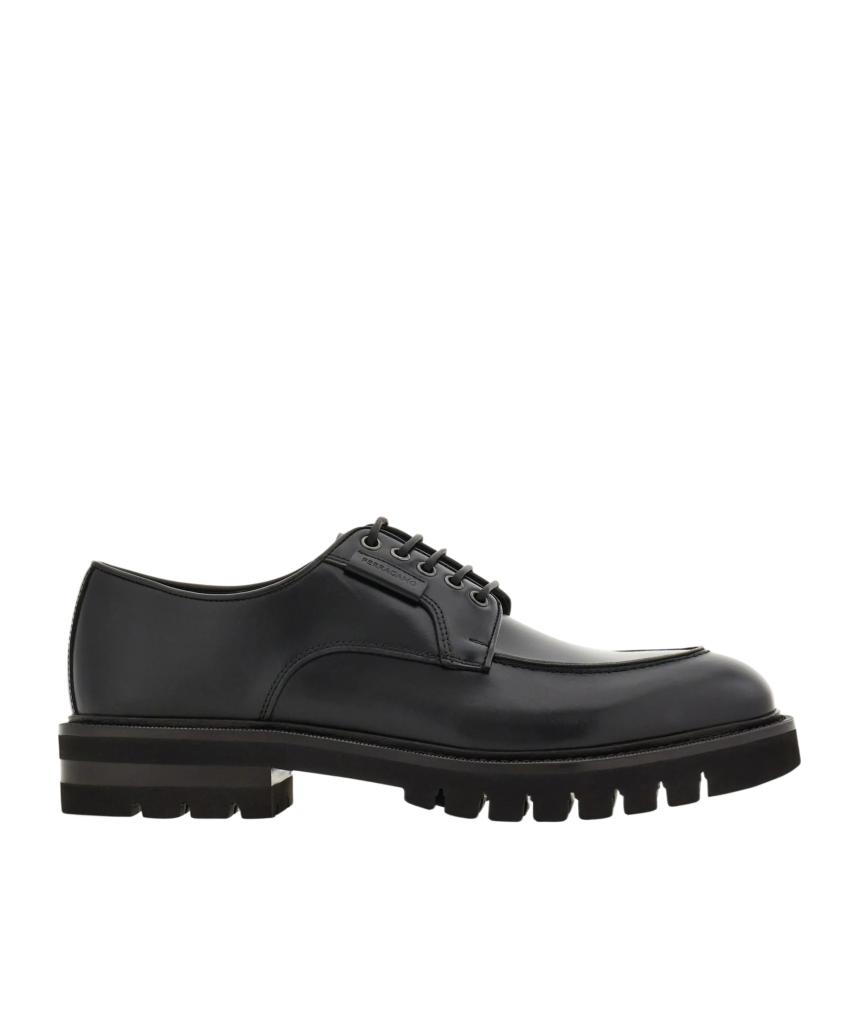 Ferragamo Derby Shoe In Black