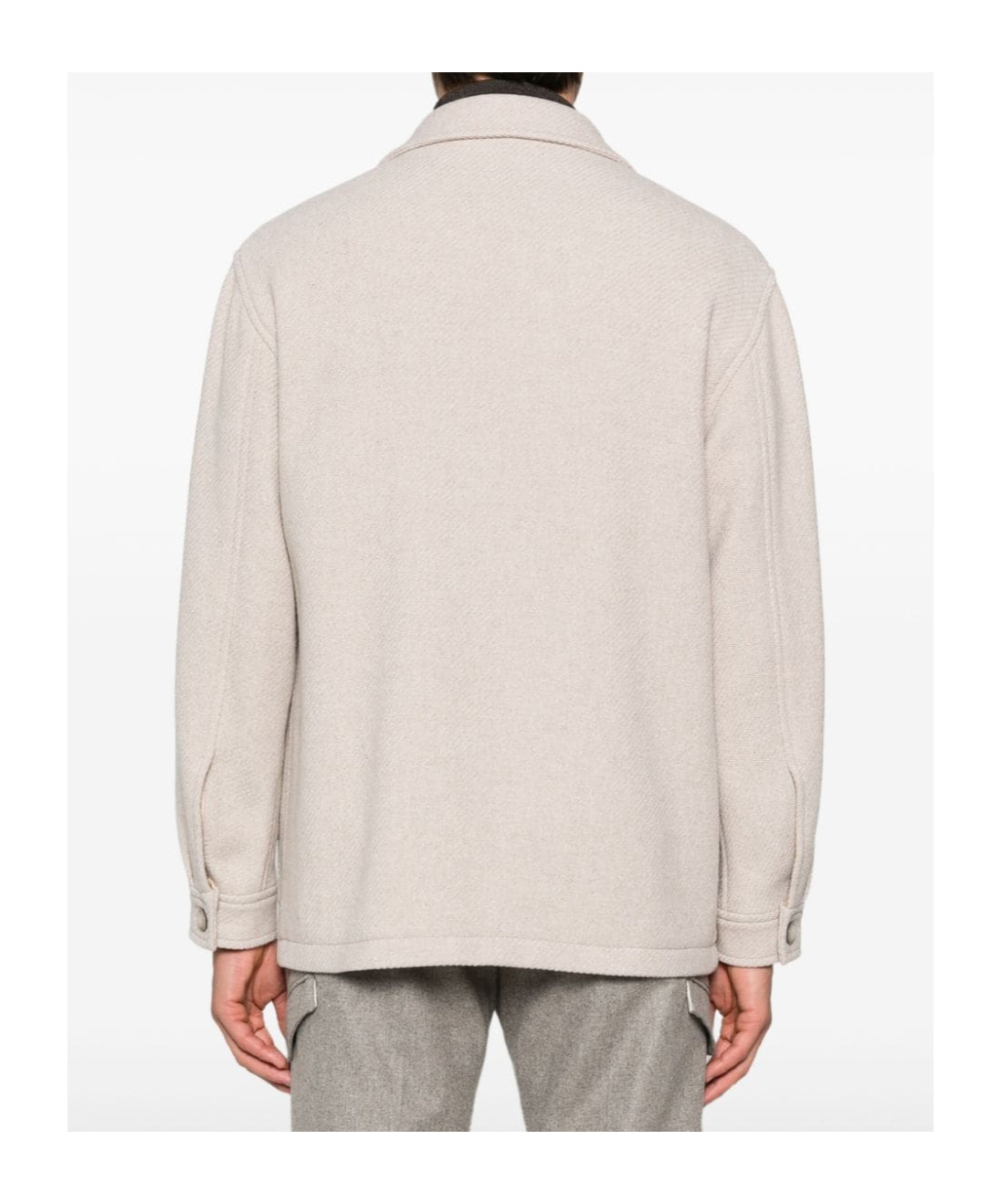 Shop Tagliatore Long-sleeved Casual Jacket In White