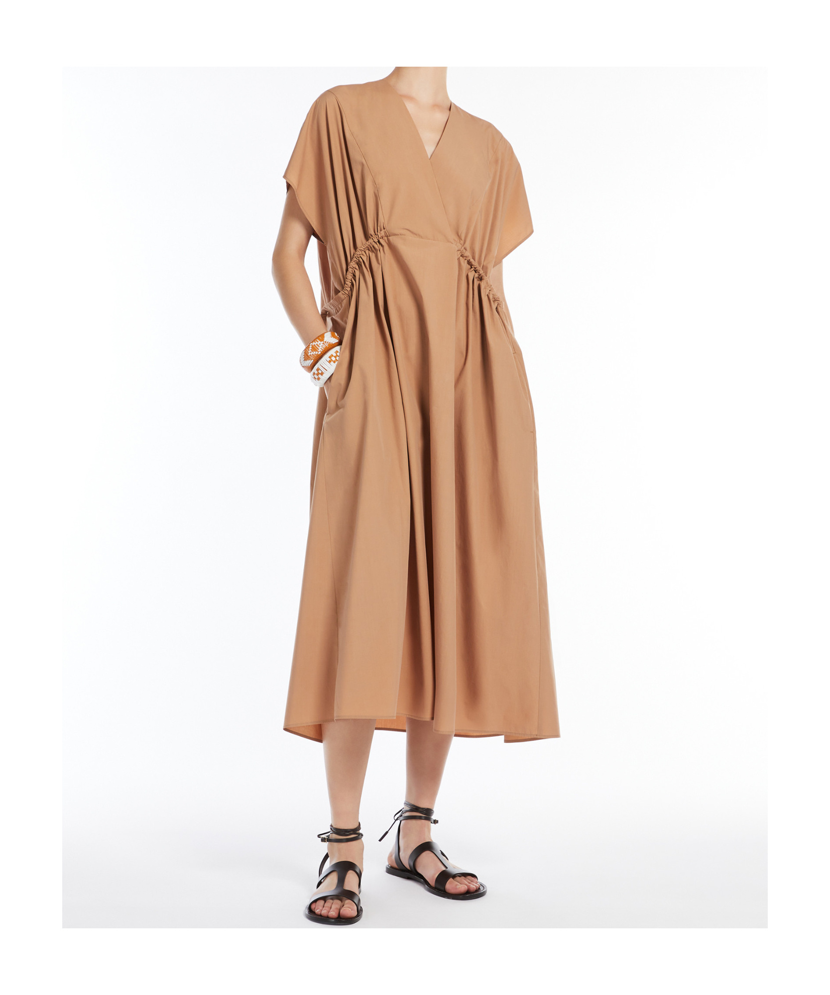Weekend Max Mara Cotton-poplin Dress In Desert-colored