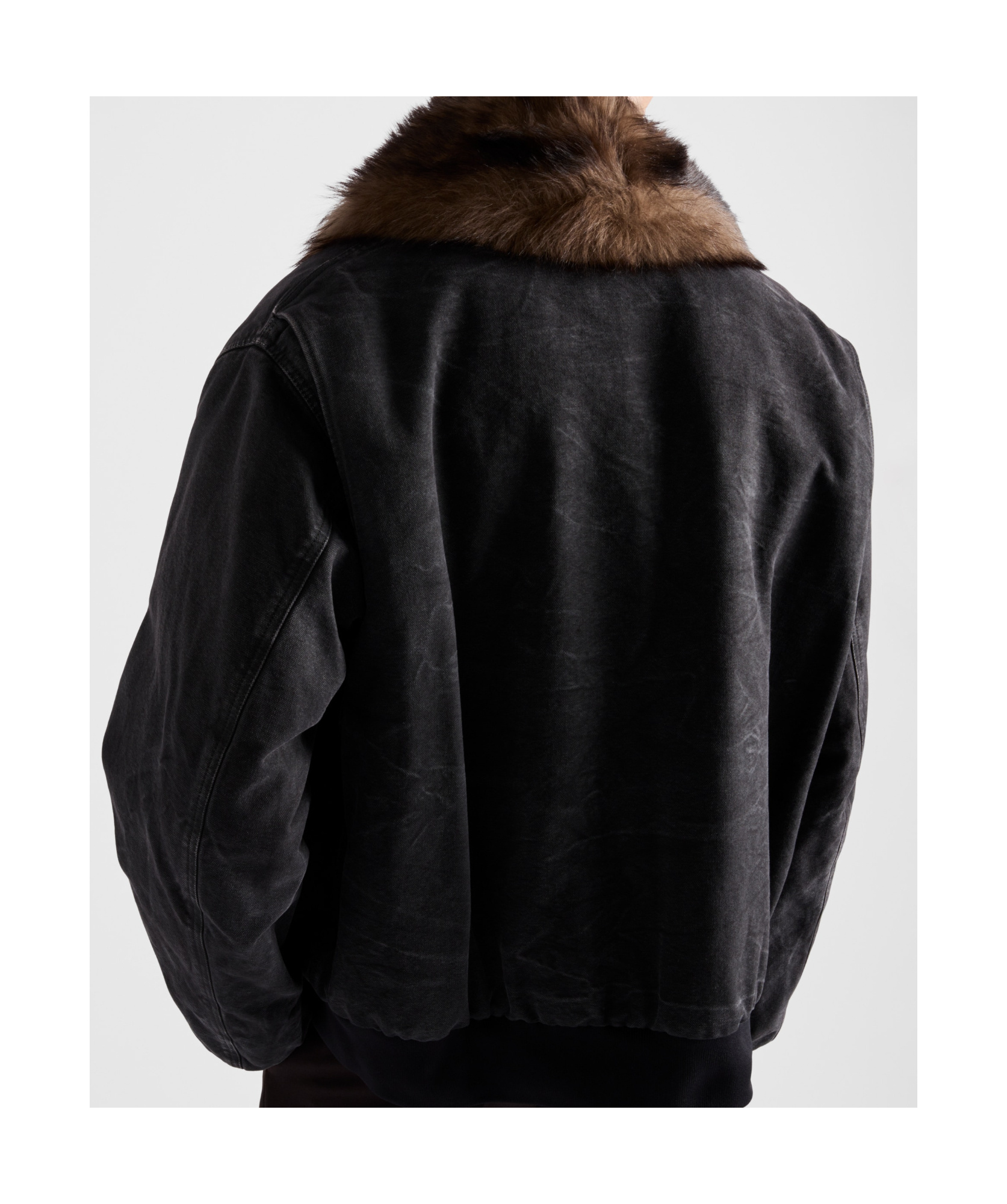Prada Canvas Outerwear Jacket For Men In Black