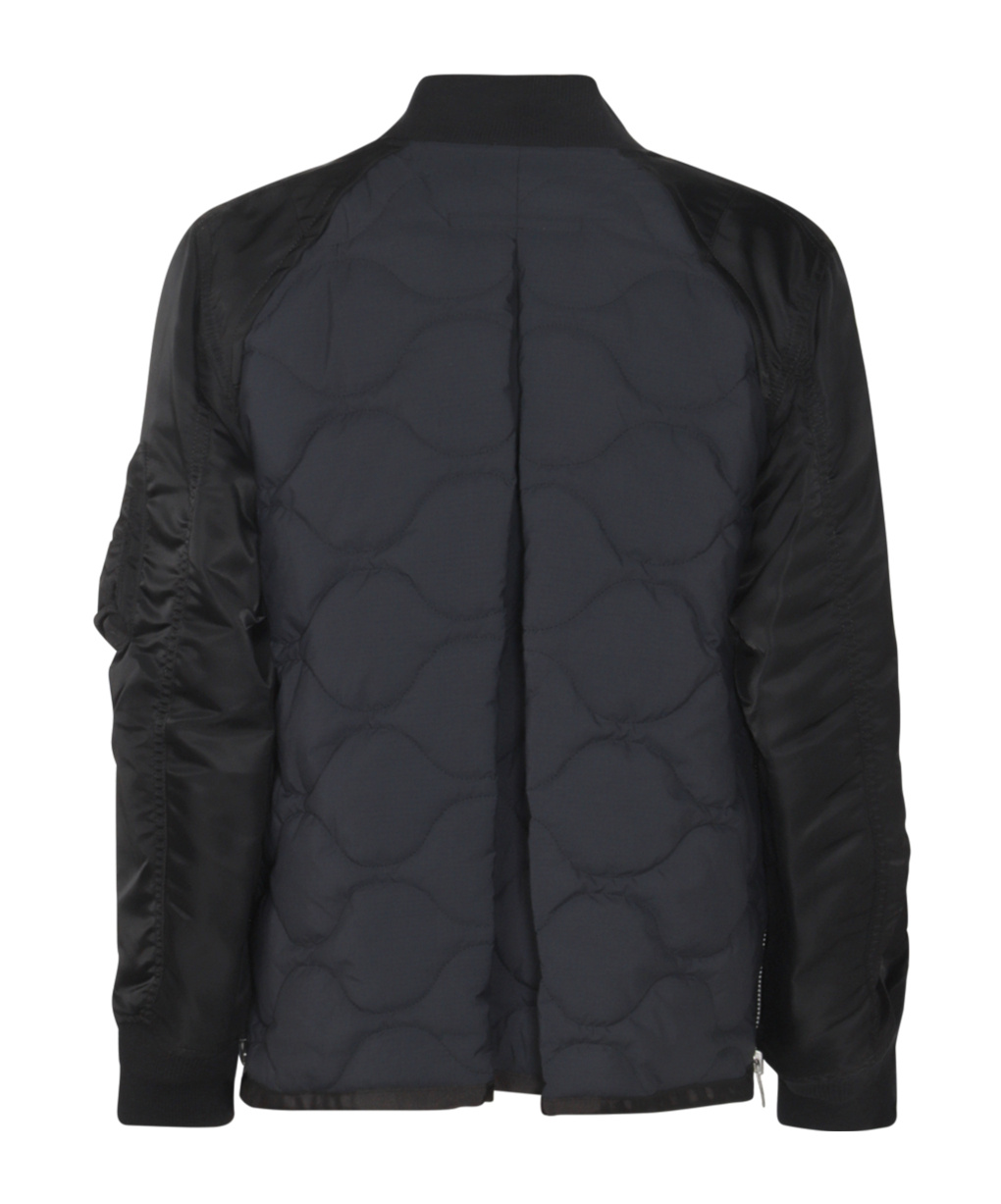 Sacai Quilted Padded Bomber Jacket In Black