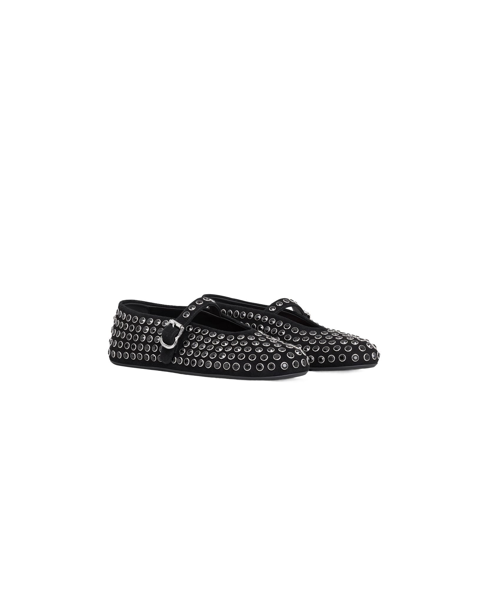 Alaïa Rhinestone-embellished Ballet Flats In Black
