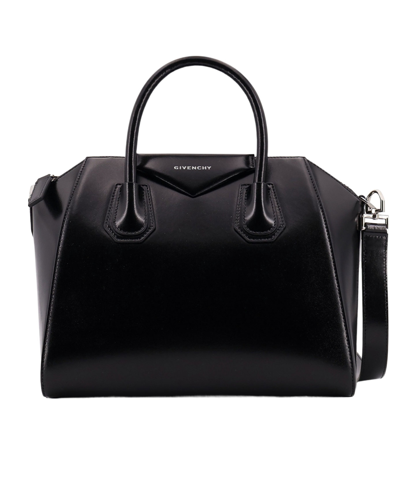 Givenchy Small Leather Shoulder Bag With Structured Shape In Black